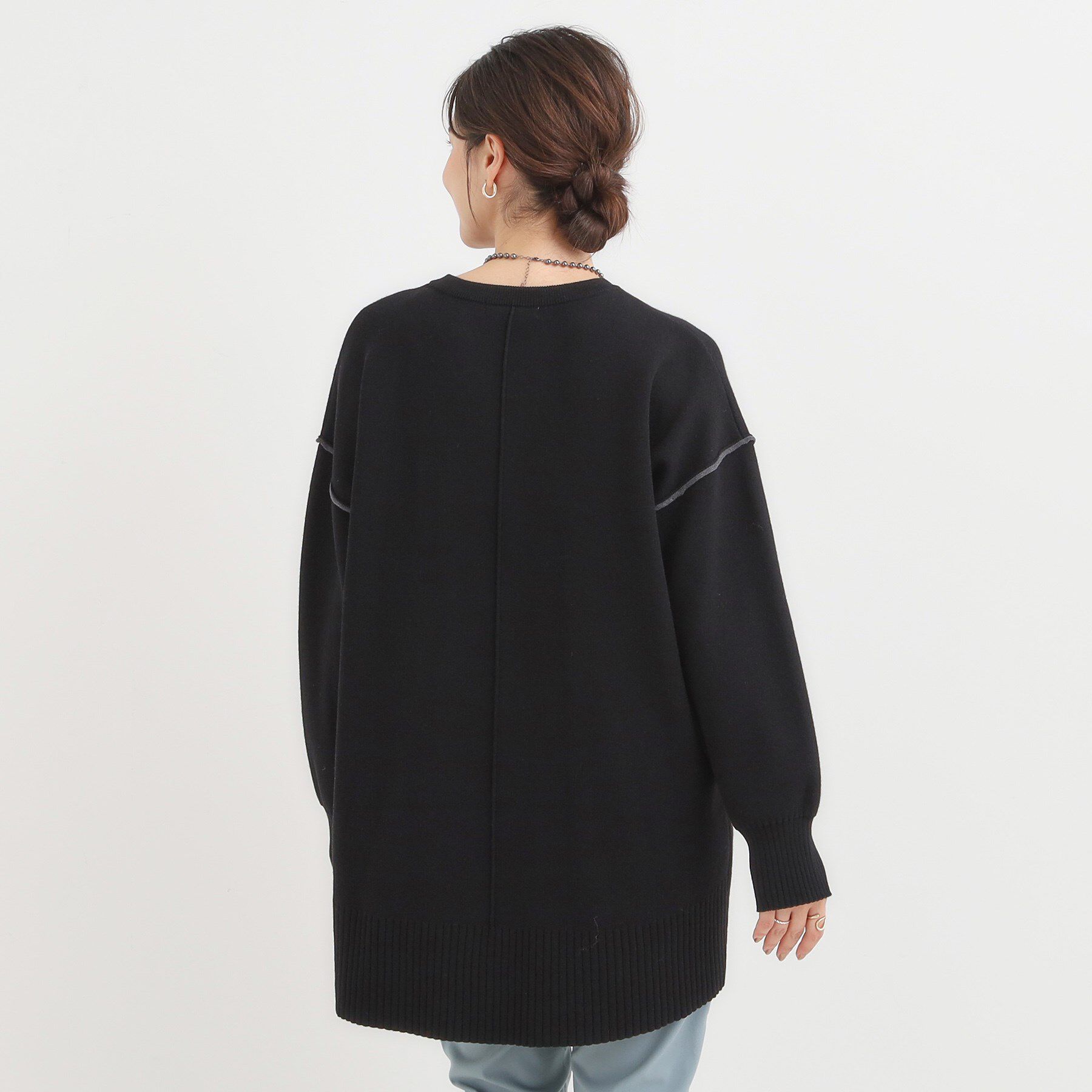 SHOO･LA･RUE「【洗濯機可/毛玉レス】上品に体型カバー チュニックニットワンピース」|チュニック|