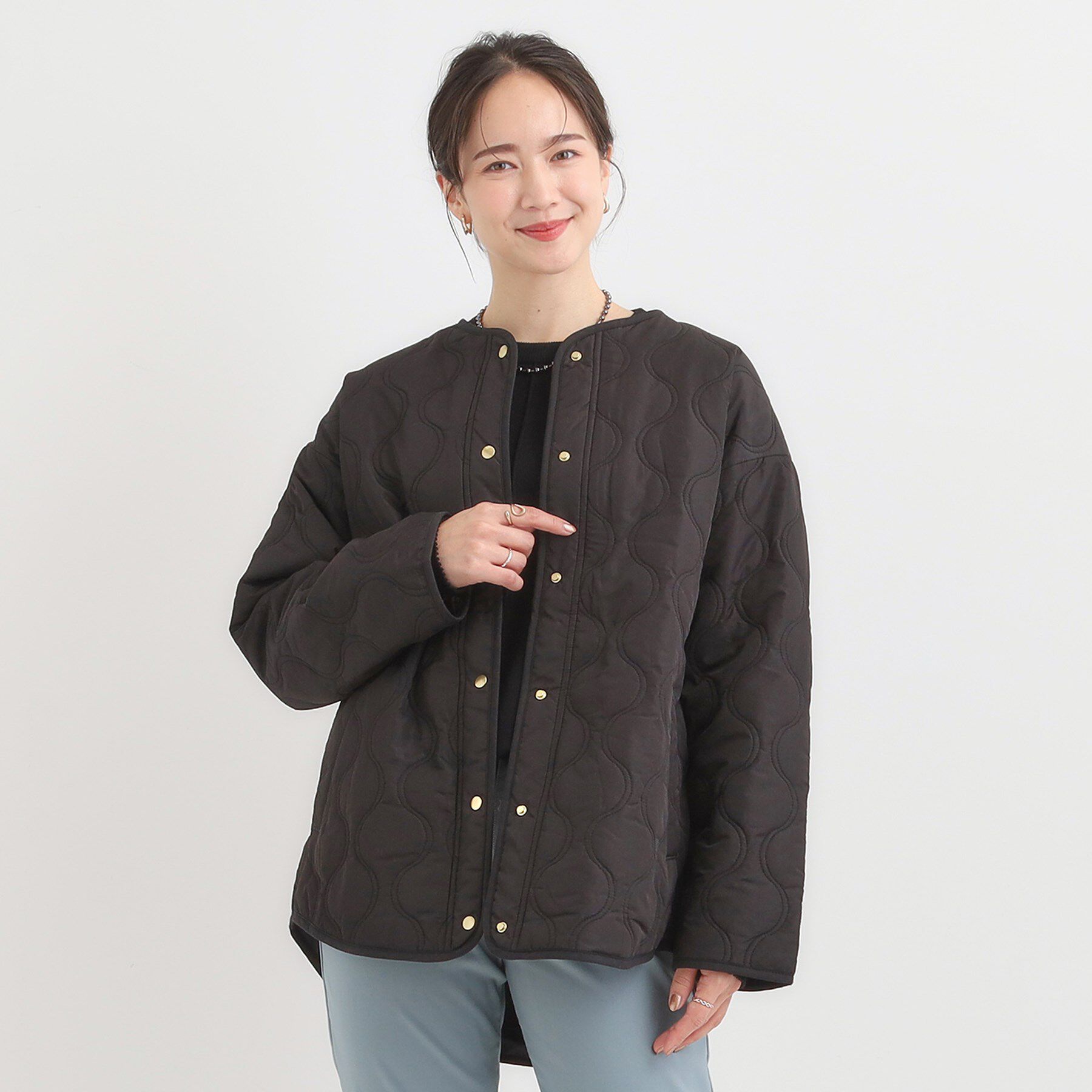 SHOO･LA･RUE「【高レビュー/洗濯機可/撥水】大人のための キルトオーバーブルゾン」|ブルゾン・スタジャン|