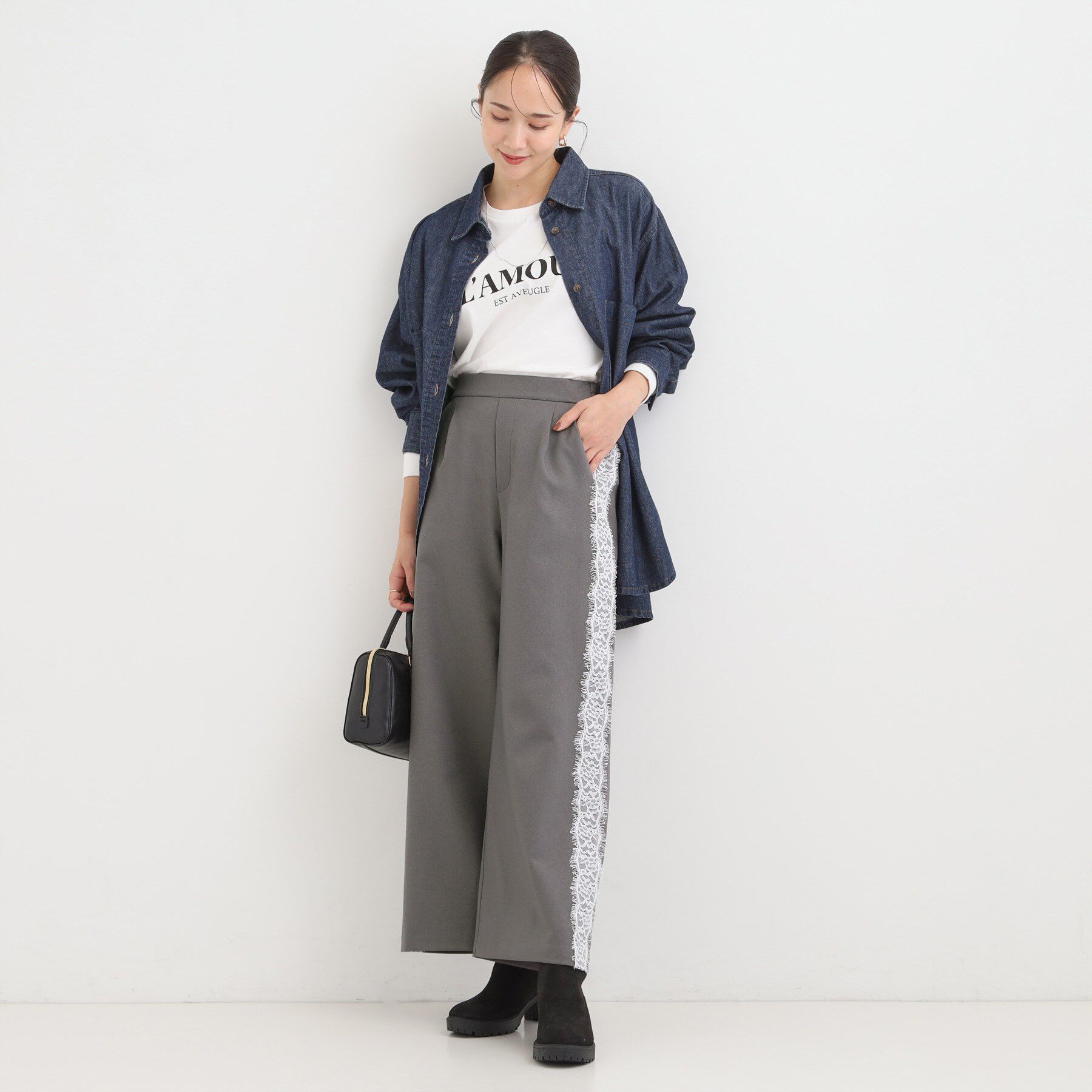 SHOO･LA･RUE「サイドレースワイドパンツ」|その他|