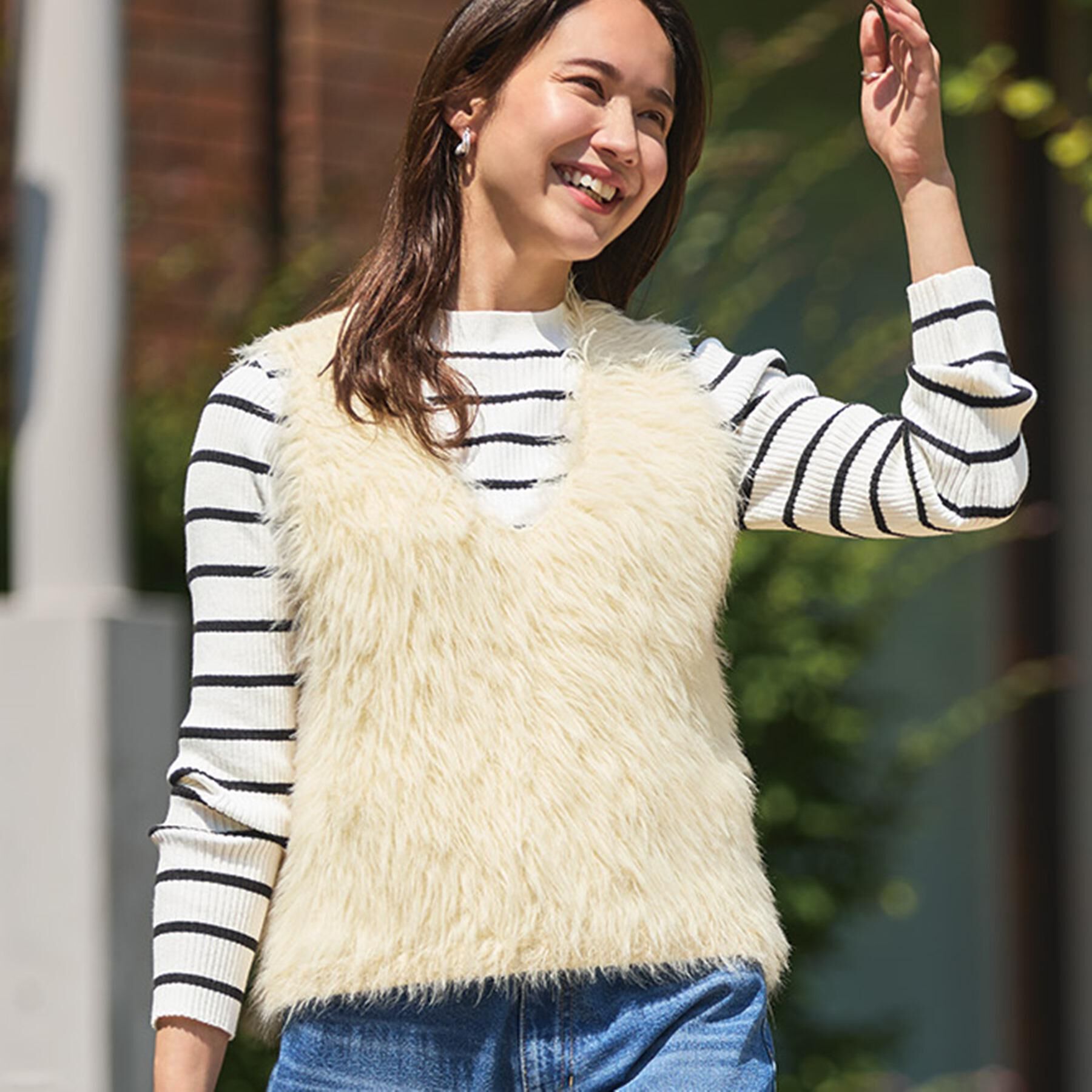 SHOO･LA･RUE「【S-LL/2点セット】着るだけでコーデが決まる フェザーニットベスト&times;リブニット」|その他|