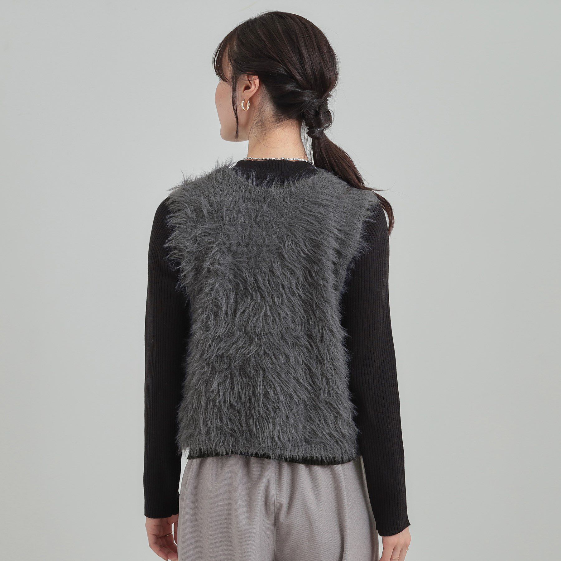 SHOO･LA･RUE「【S-LL/2点セット】着るだけでコーデが決まる フェザーニットベスト&times;リブニット」|その他|