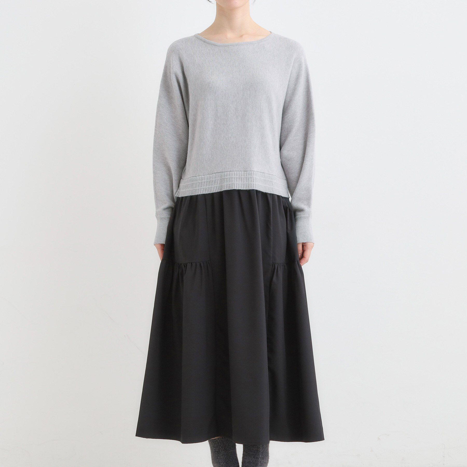 SHOO･LA･RUE「異素材ドッキングワンピース」|ワンピース|