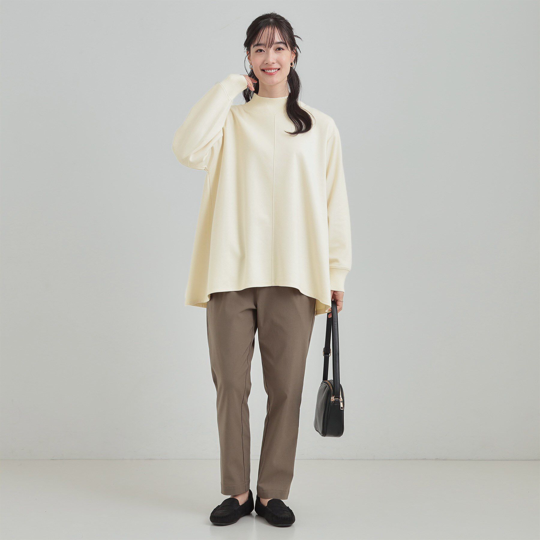 SHOO･LA･RUE「【S-LL】滑らかタッチが癖になる Aラインスエード調トップス」|Tシャツ・カットソー|