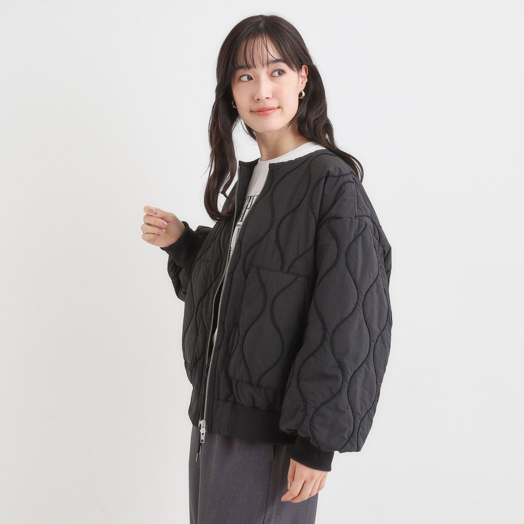 SHOO･LA･RUE「モールキルティング中綿ブルゾン」|ブルゾン・スタジャン|