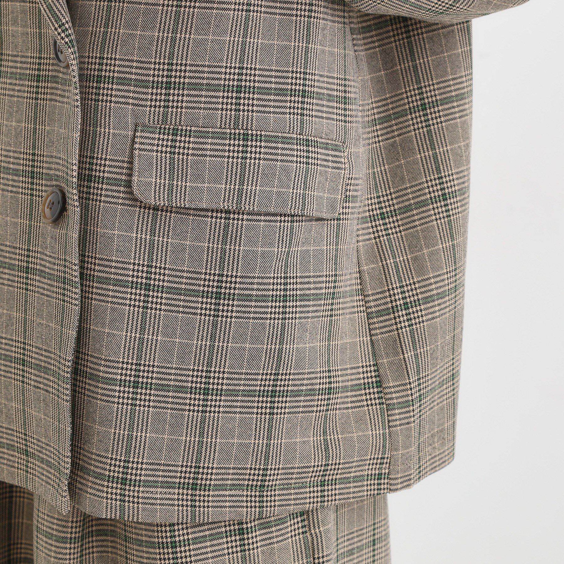 SHOO･LA･RUE「【セットアップ可】チェック柄 ダブルブレストテーラードゆるジャケット」|テーラードジャケット|