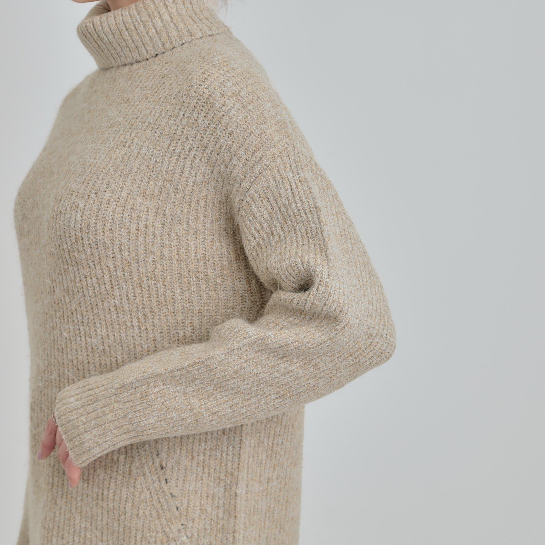 SHOO･LA･RUE「【洗濯機可/S-LL/体型カバー】女性らしい美シルエット チュニックニットワンピース」|ニット・セーター|