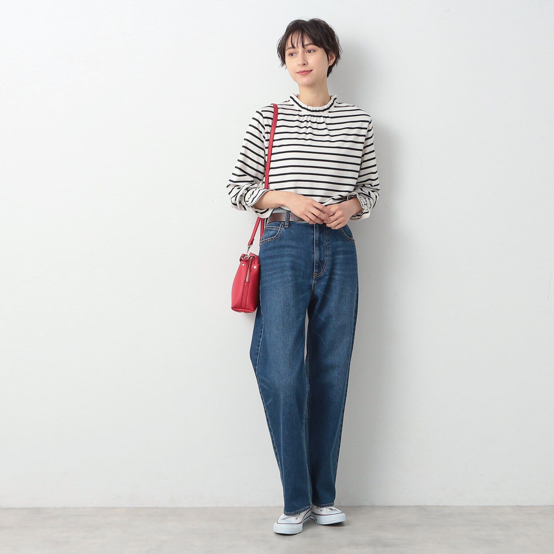 Dessin「【洗える】ネックフリルロングスリーブTシャツ（XS～L）」|Tシャツ・カットソー|