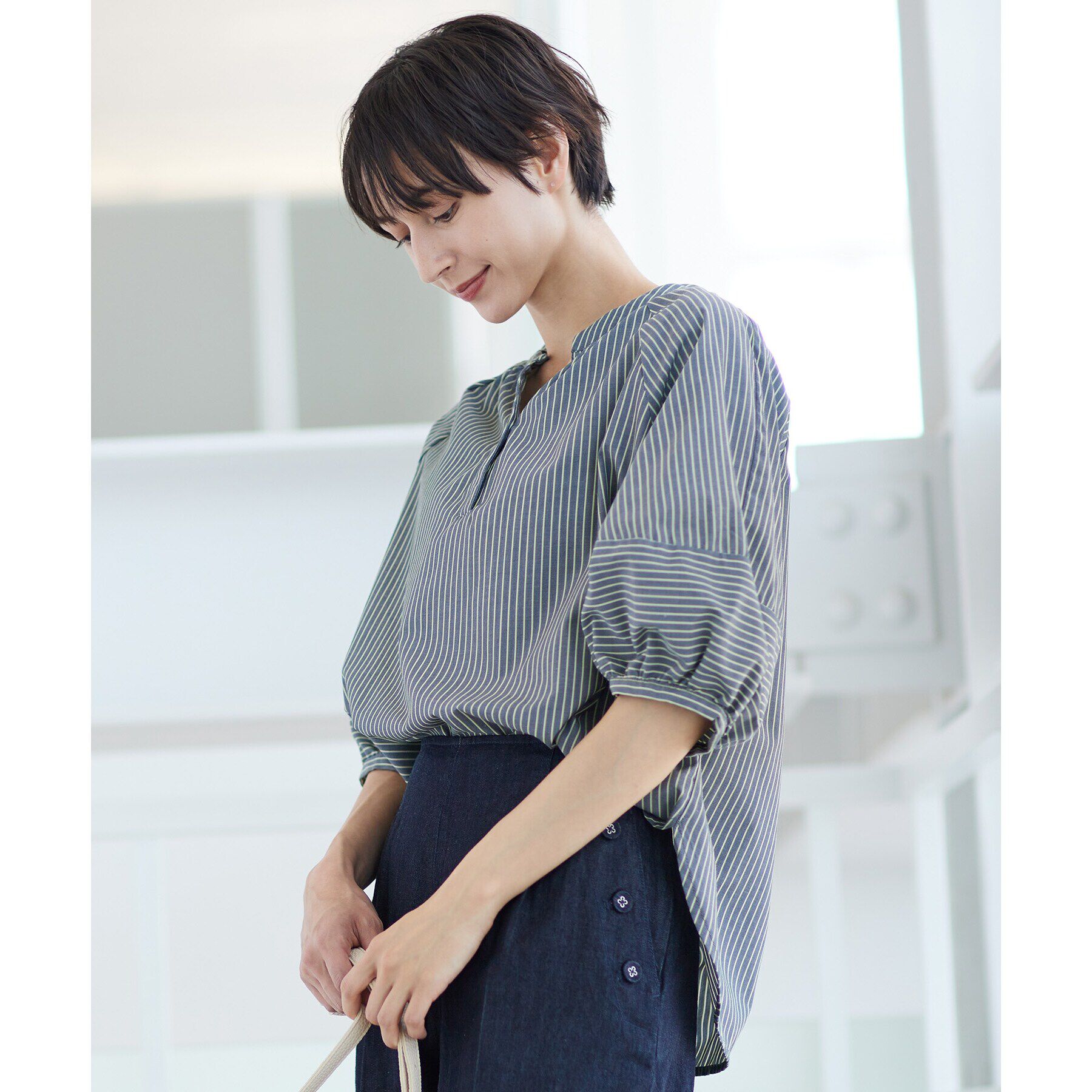 Dessin「【洗える】ランタンスリーブブラウス（XS～L）」|シャツ・ブラウス|