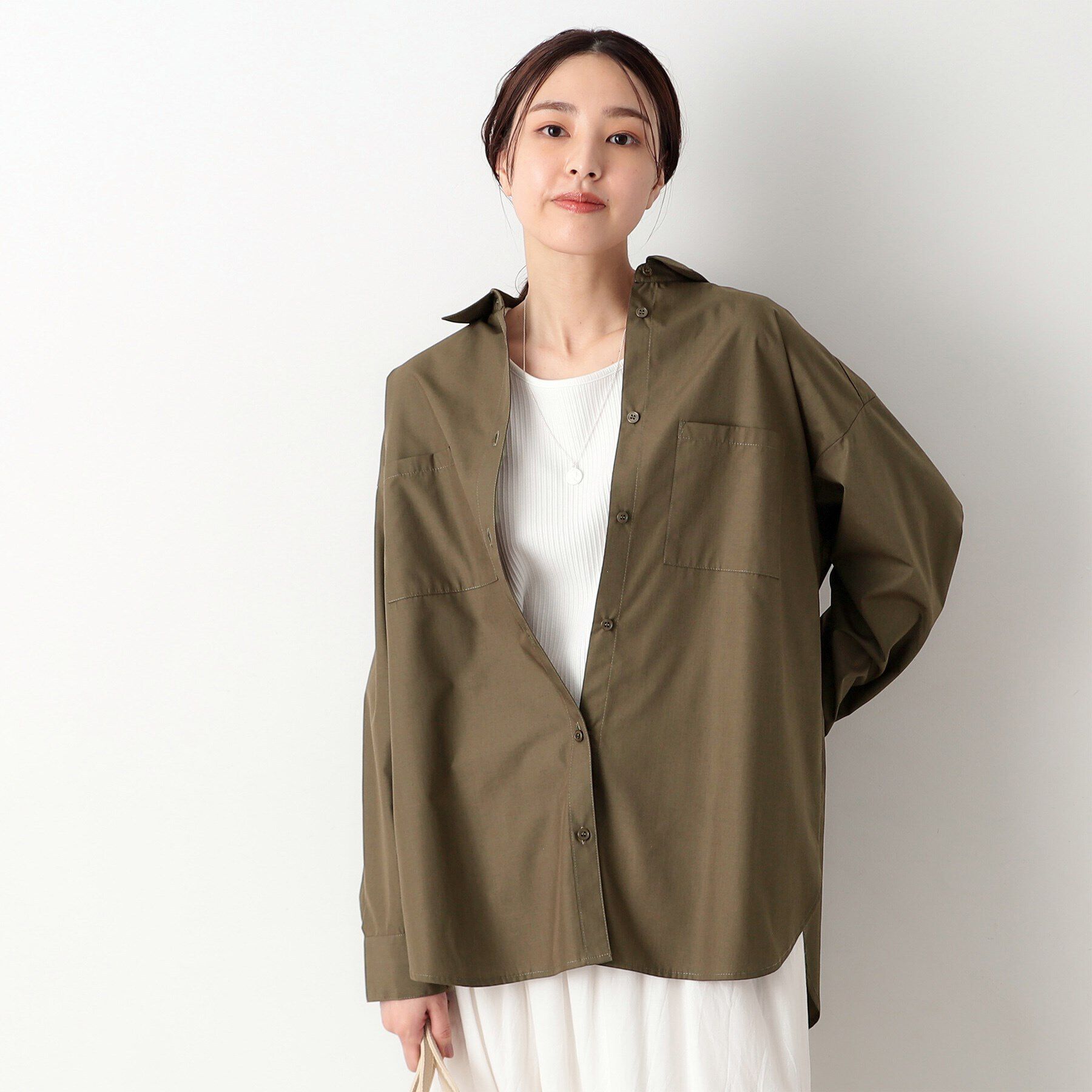 Dessin「【洗える】オーバーシャツ」|シャツ・ブラウス|ブラウン(044)