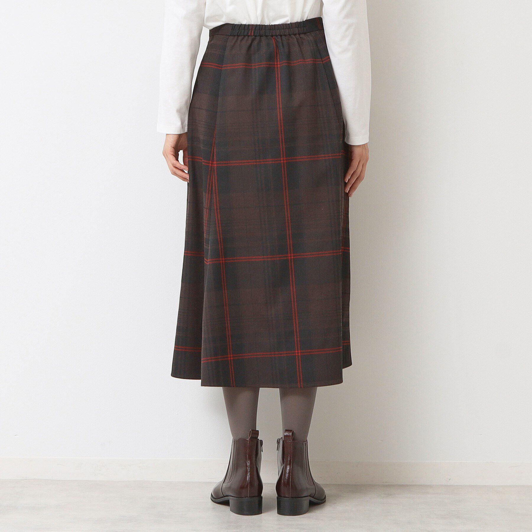 Dessin「【後ろゴム・洗える】チェック柄フレアースカート(XS～L)」|スカート|