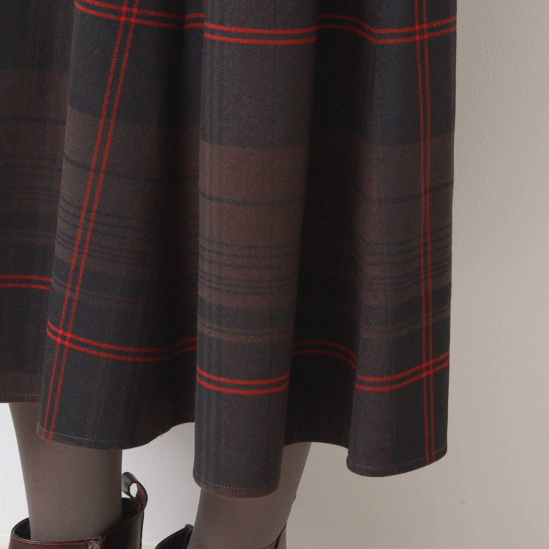 Dessin「【後ろゴム・洗える】チェック柄フレアースカート(XS～L)」|スカート|