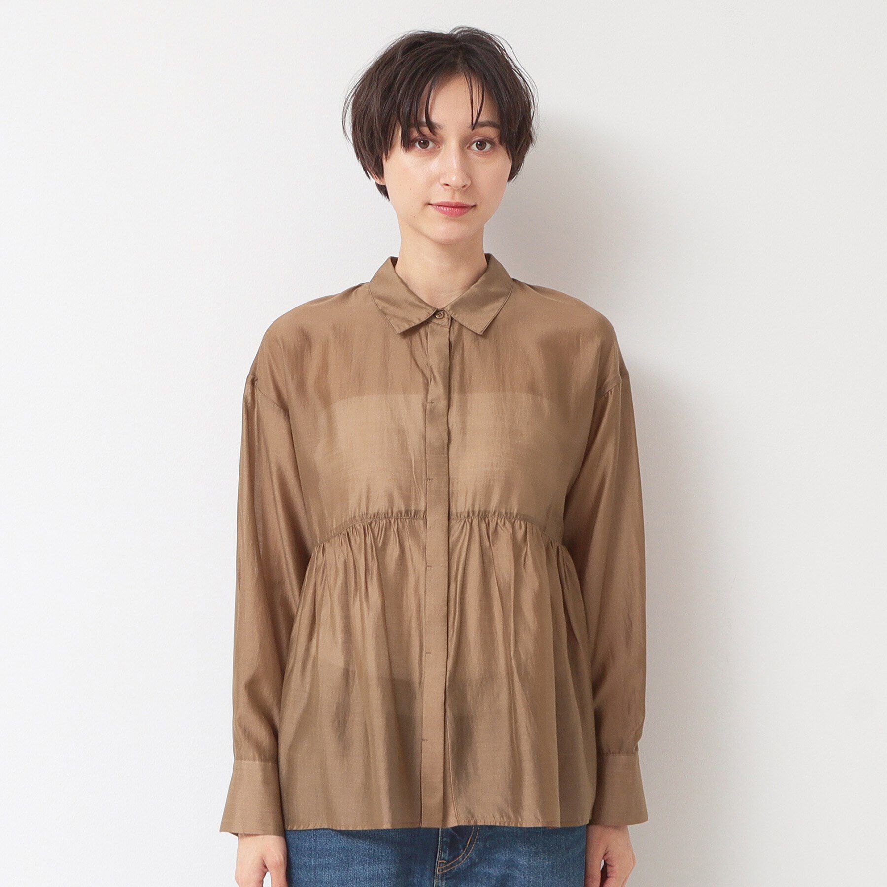 Dessin「【洗える】シアーペプラムシャツ（S～L）」|シャツ・ブラウス|