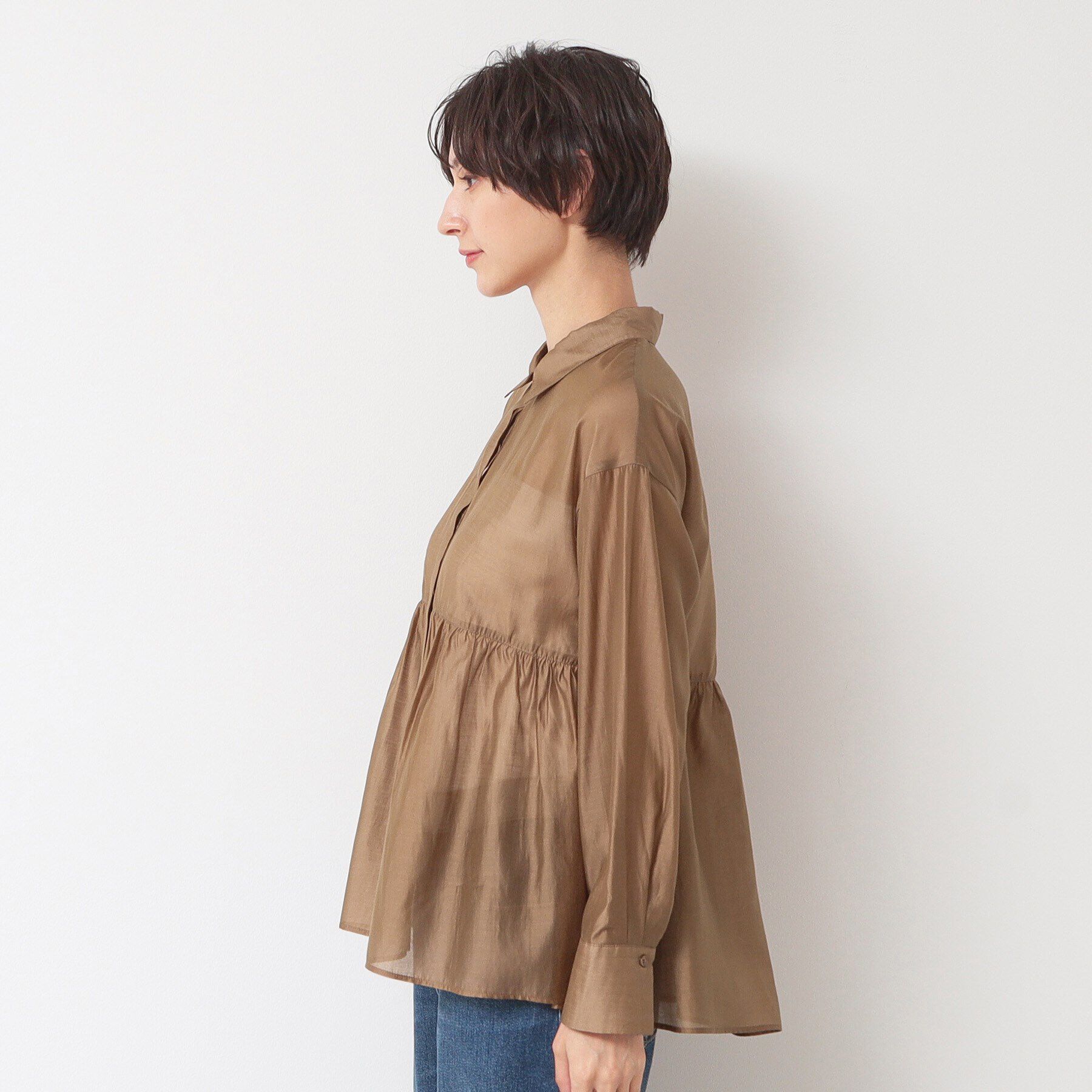 Dessin「【洗える】シアーペプラムシャツ（S～L）」|シャツ・ブラウス|