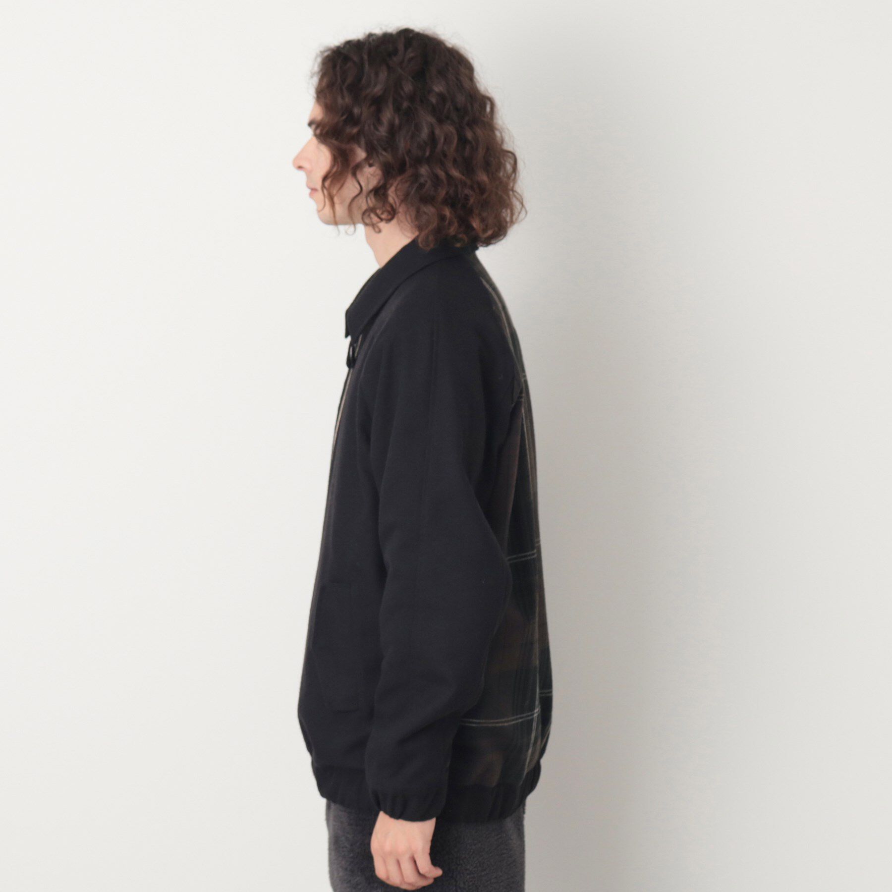 Dessin「バックチェック柄ジップアップブルゾン」|ブルゾン・スタジャン|