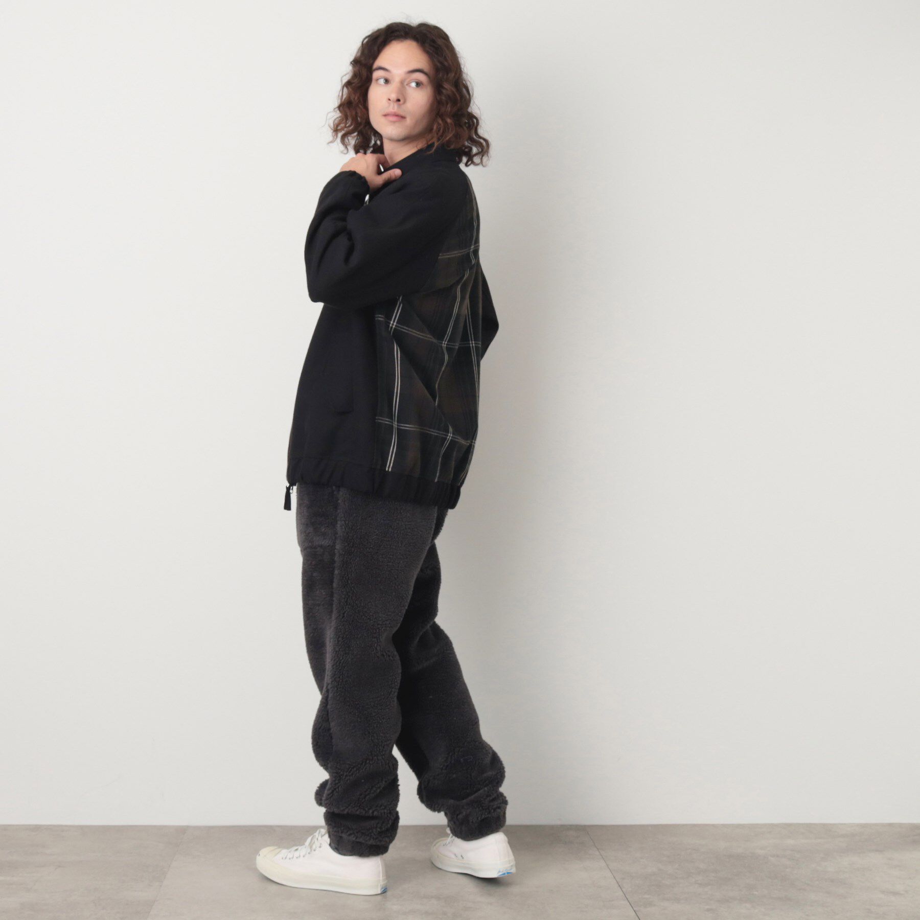 Dessin「バックチェック柄ジップアップブルゾン」|ブルゾン・スタジャン|