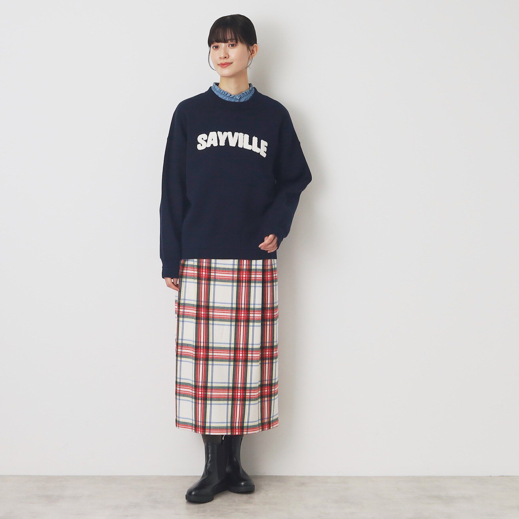 Dessin「【洗える】起毛チェックタックスカート（XS～L）」|スカート|