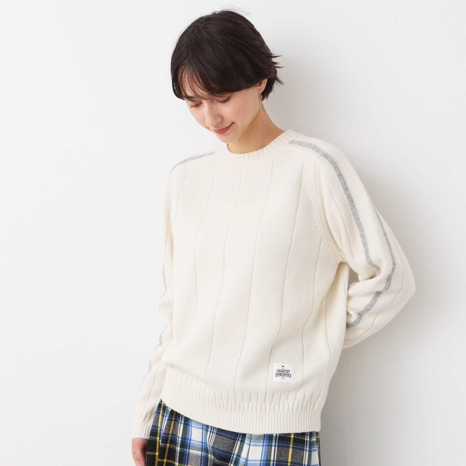 Dessin「【ユニセックス・ハミルトンラムズウール】ライン入りニット（XS～L）」|ニット・セーター|