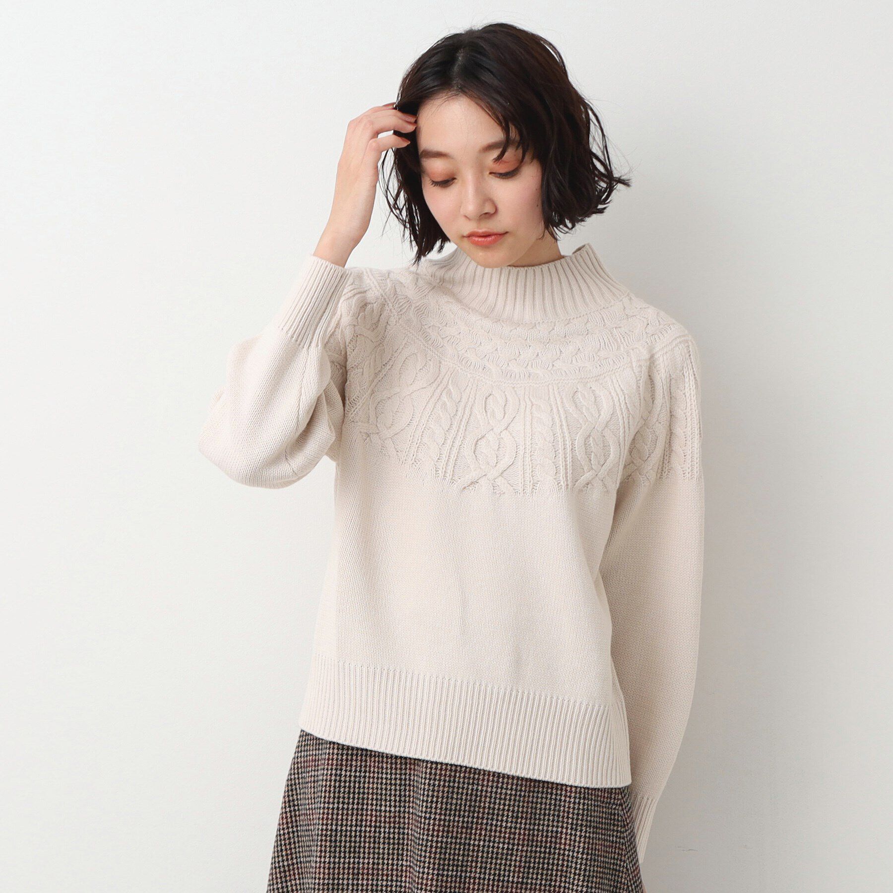 Dessin「【洗える・4サイズ展開】求心ケーブルニット（XS～L）」|ニット・セーター|
