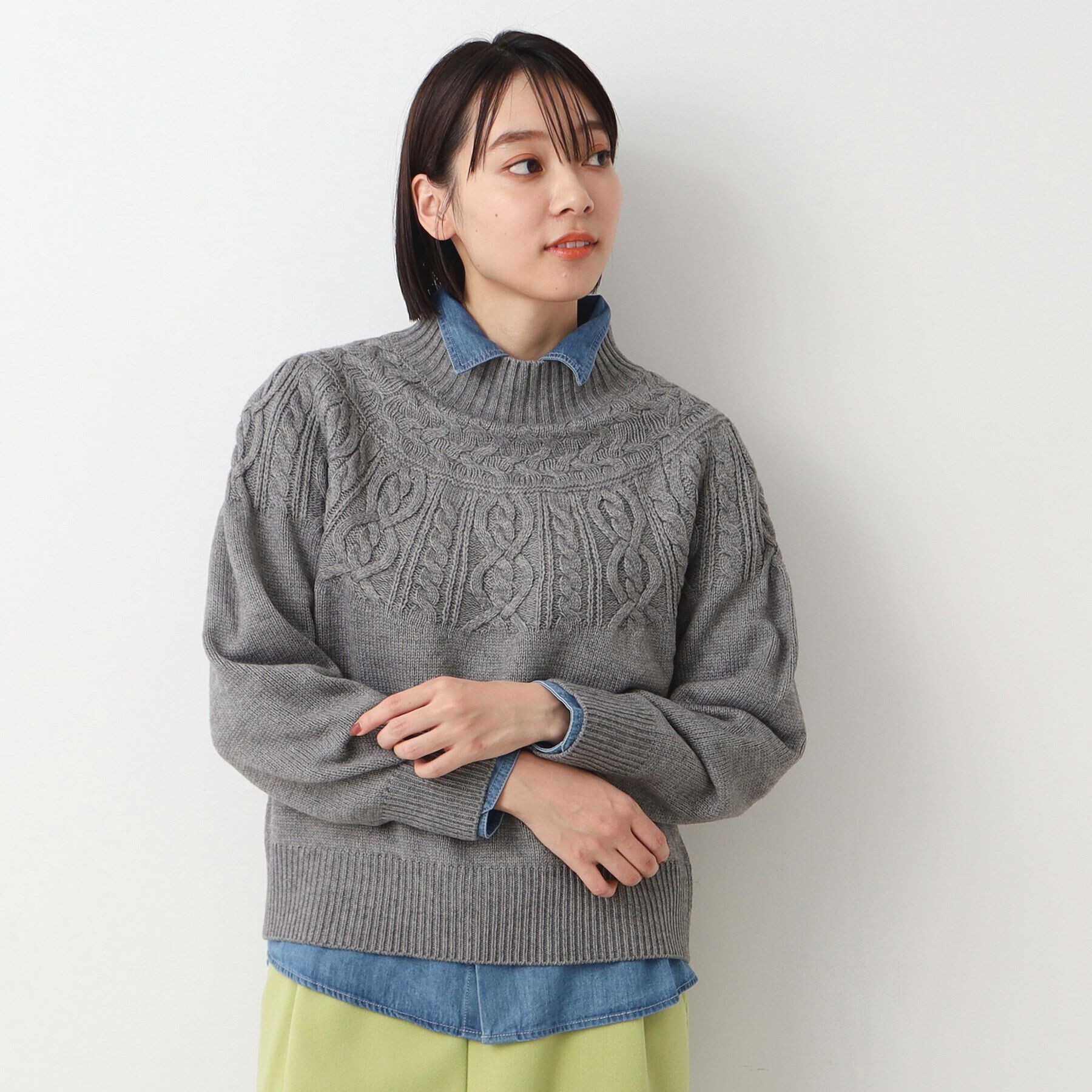 Dessin「【洗える・4サイズ展開】求心ケーブルニット（XS～L）」|ニット・セーター|
