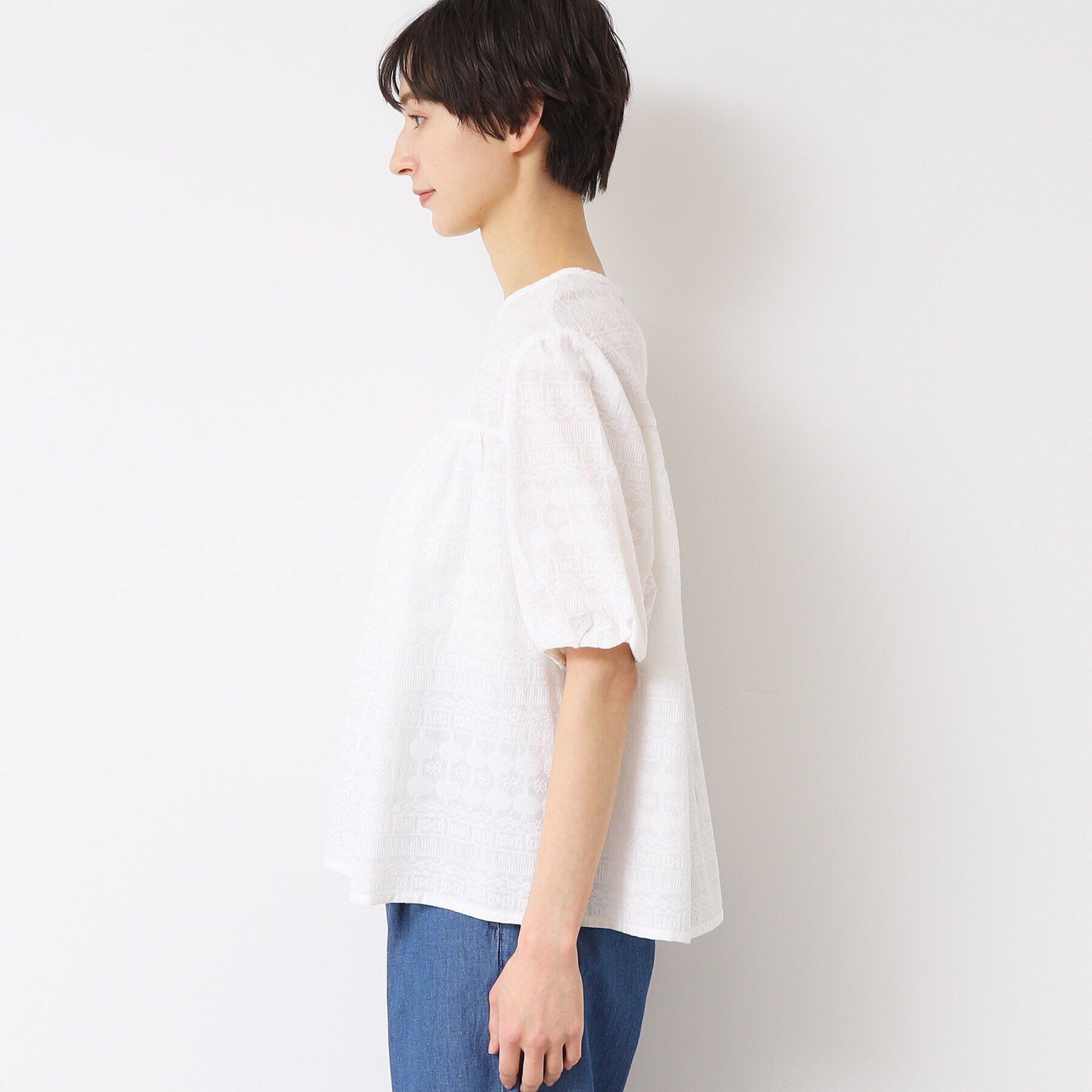 Dessin「【インド刺繍・セットアップ可能・洗える】クルーネックブラウス」|シャツ・ブラウス|