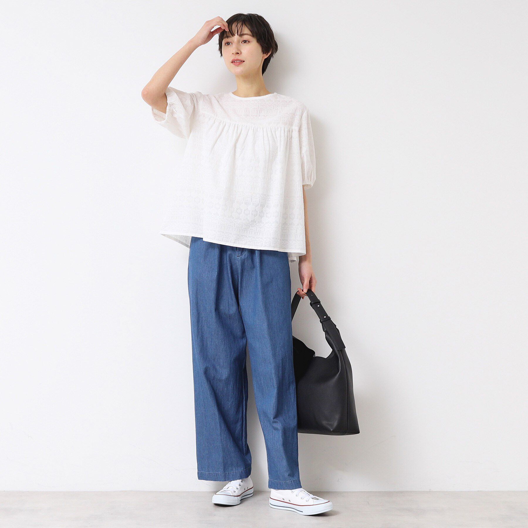 Dessin「【インド刺繍・セットアップ可能・洗える】クルーネックブラウス」|シャツ・ブラウス|