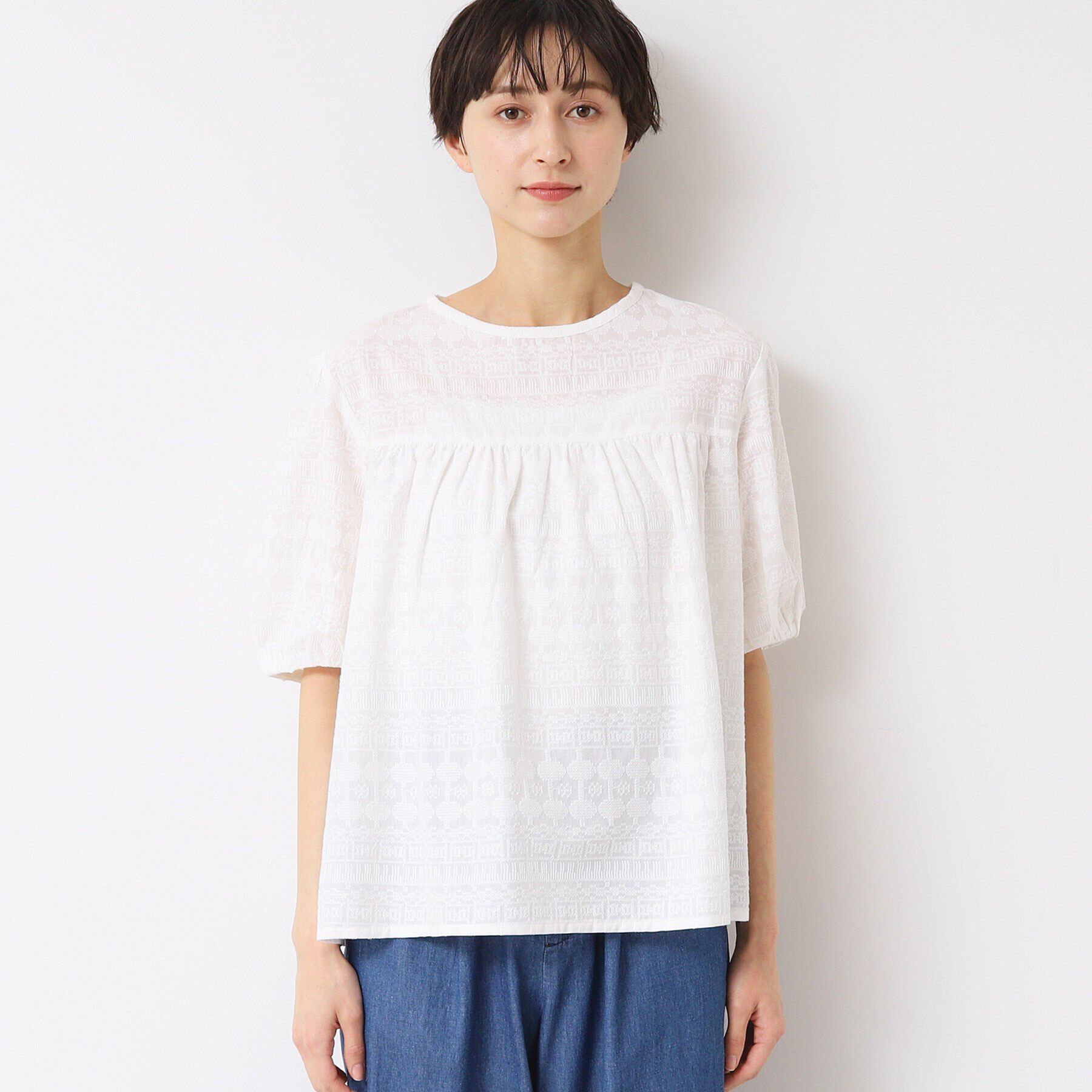 Dessin「【インド刺繍・セットアップ可能・洗える】クルーネックブラウス」|シャツ・ブラウス|