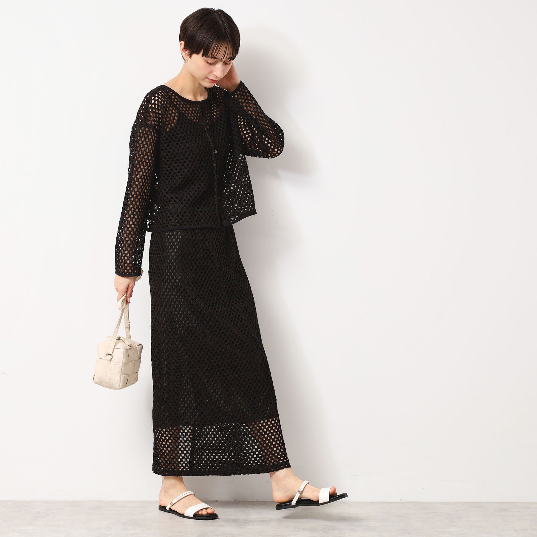 Dessin「【2WAY・セットアップ可能・洗える】メッシュレース」|カーディガン|