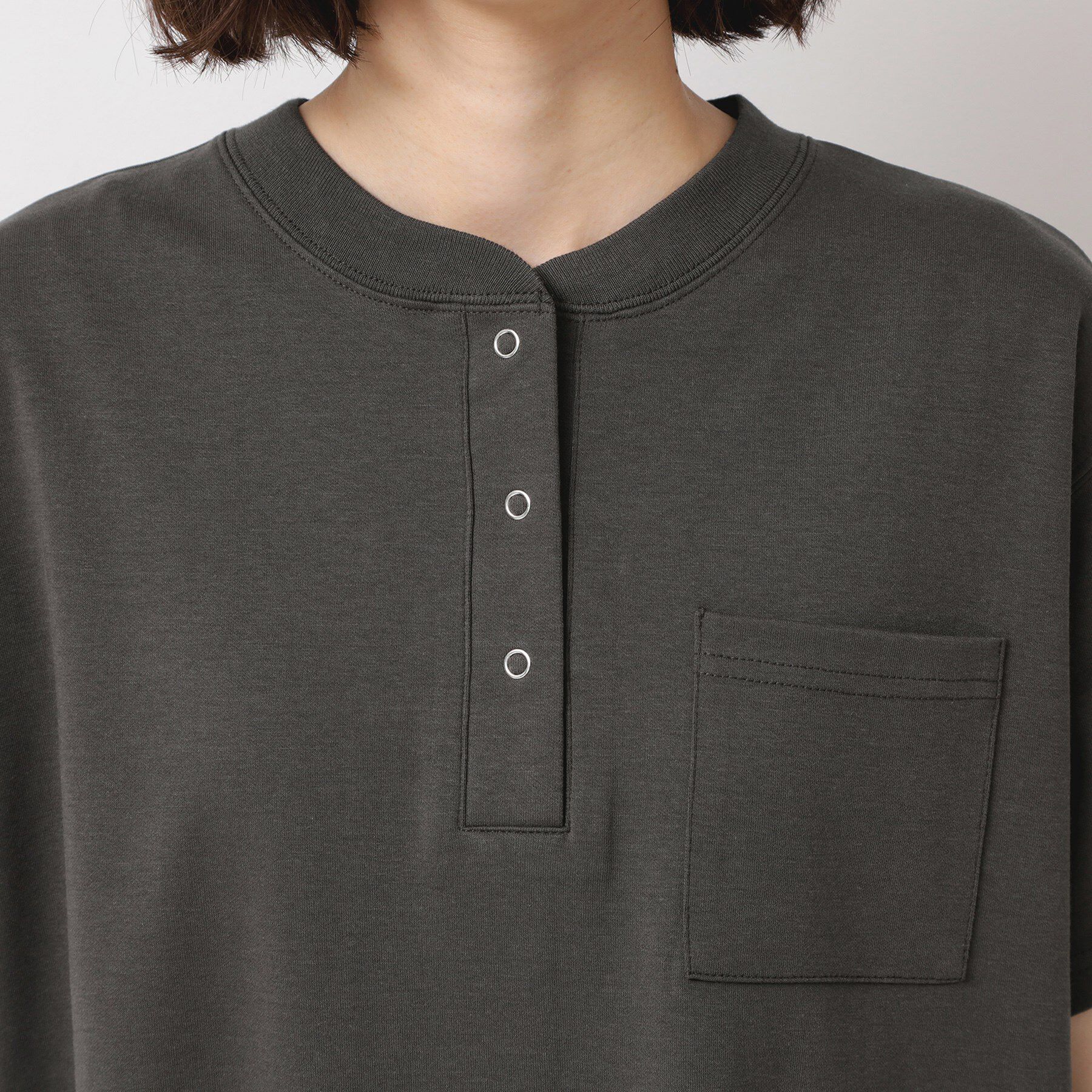 Dessin「【洗える】ヘンリーネックジャージワンピース」|ワンピース|