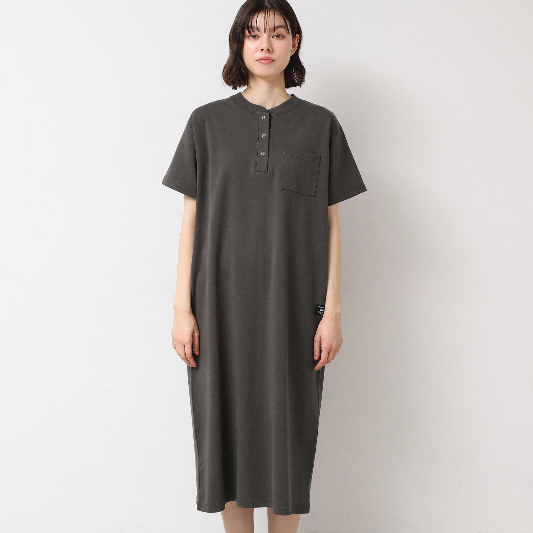 Dessin「【洗える】ヘンリーネックジャージワンピース」|ワンピース|