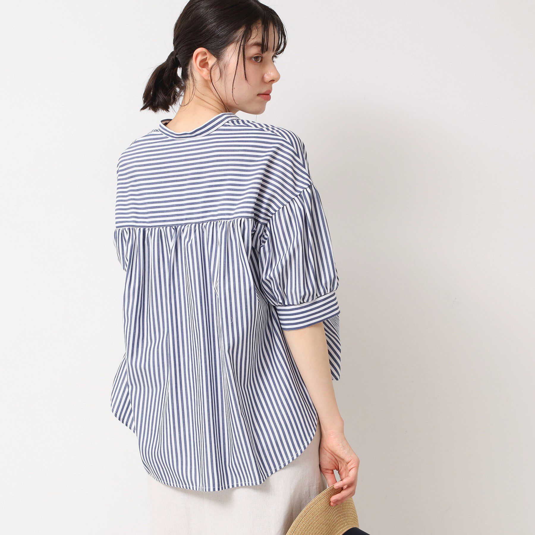 Dessin「【洗える・4サイズ展開】フロントスリット五分袖ブラウス（XS～L）」|シャツ・ブラウス|