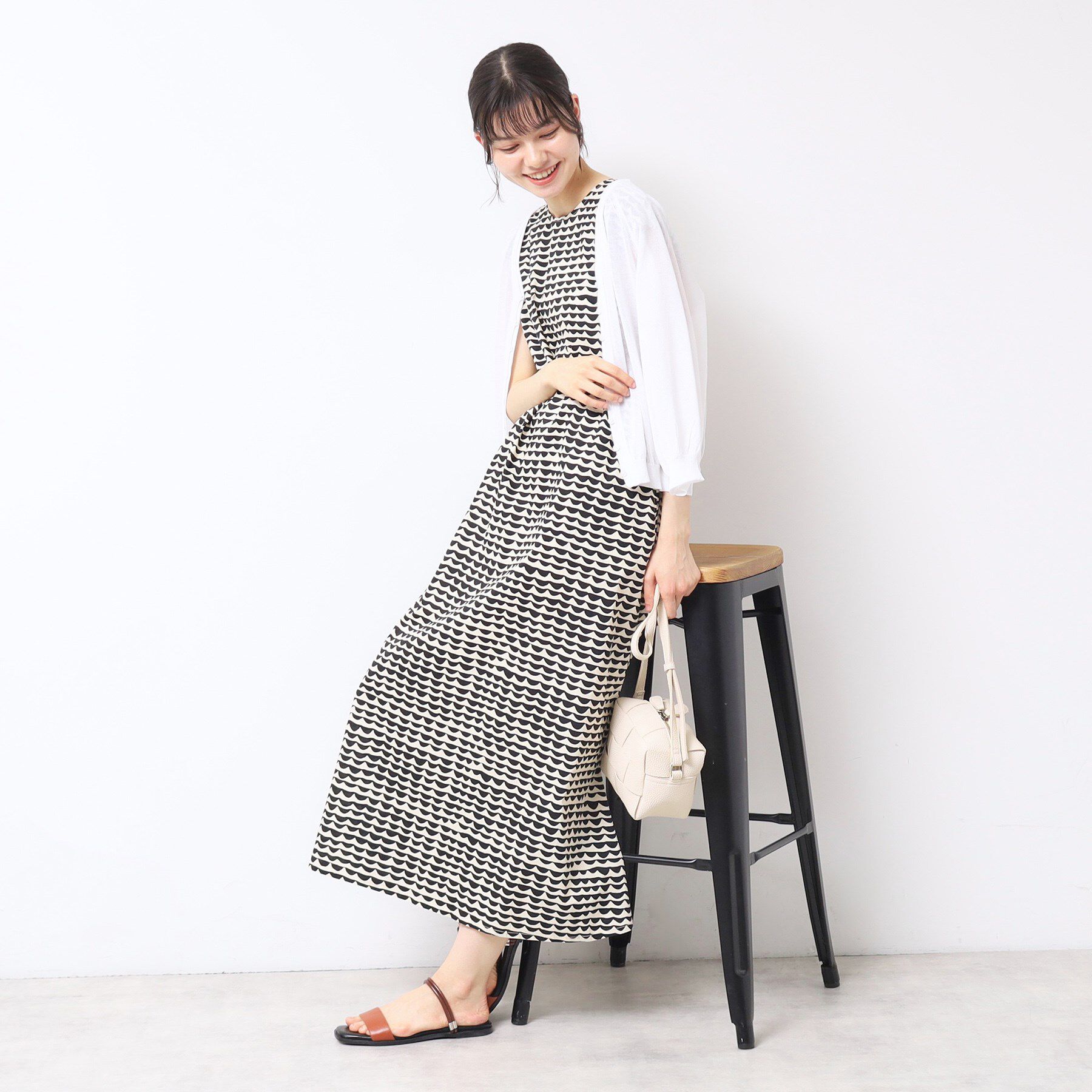 Dessin「【洗える】ウエーブプリントコットンワンピース」|ワンピース|
