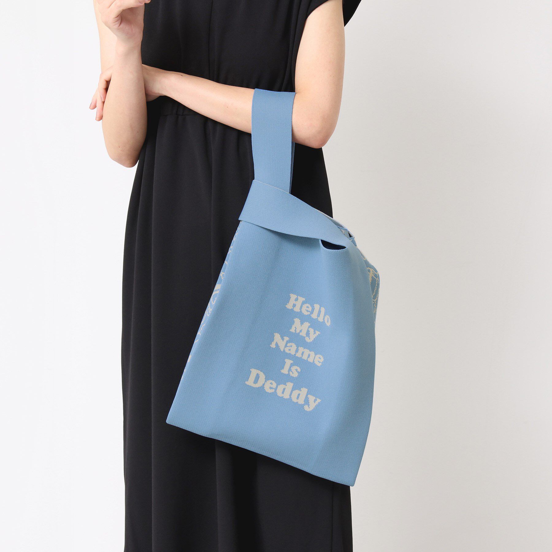 Dessin「【マシンウォッシャブル・A4収納可】Deddy ジャガードニットバッグ」|トートバッグ|ブルー(091)