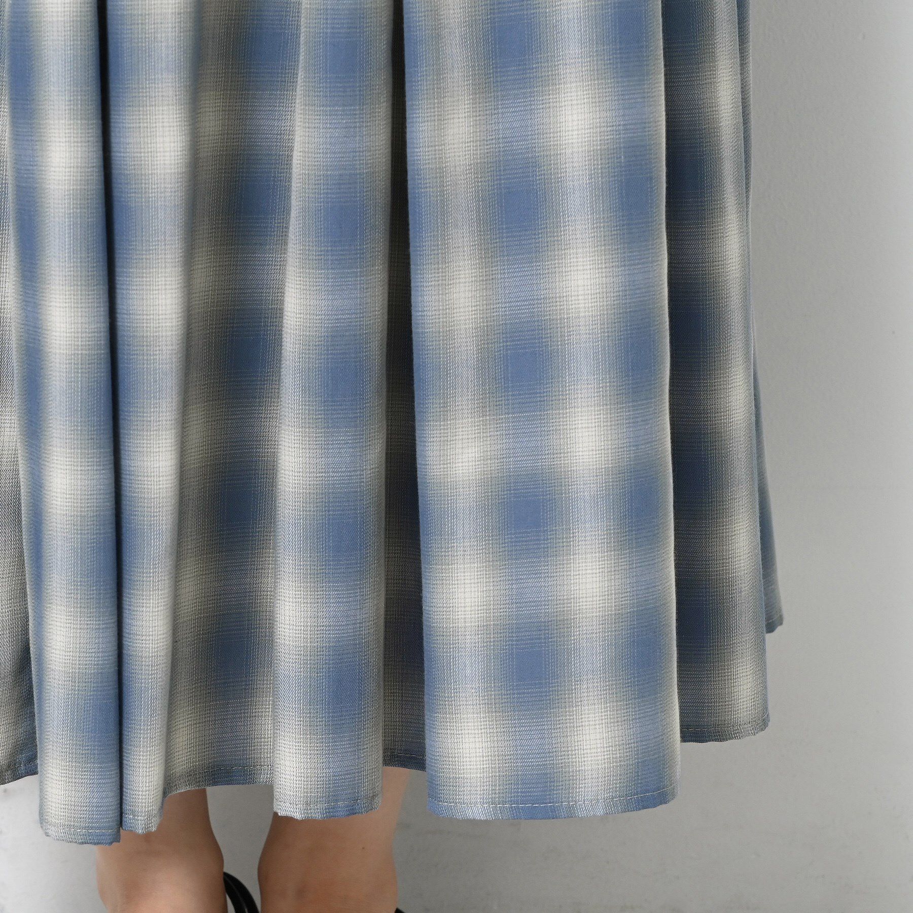 Dessin「【ウエストゴム・洗える】オンブレーチェック柄スカート」|スカート|