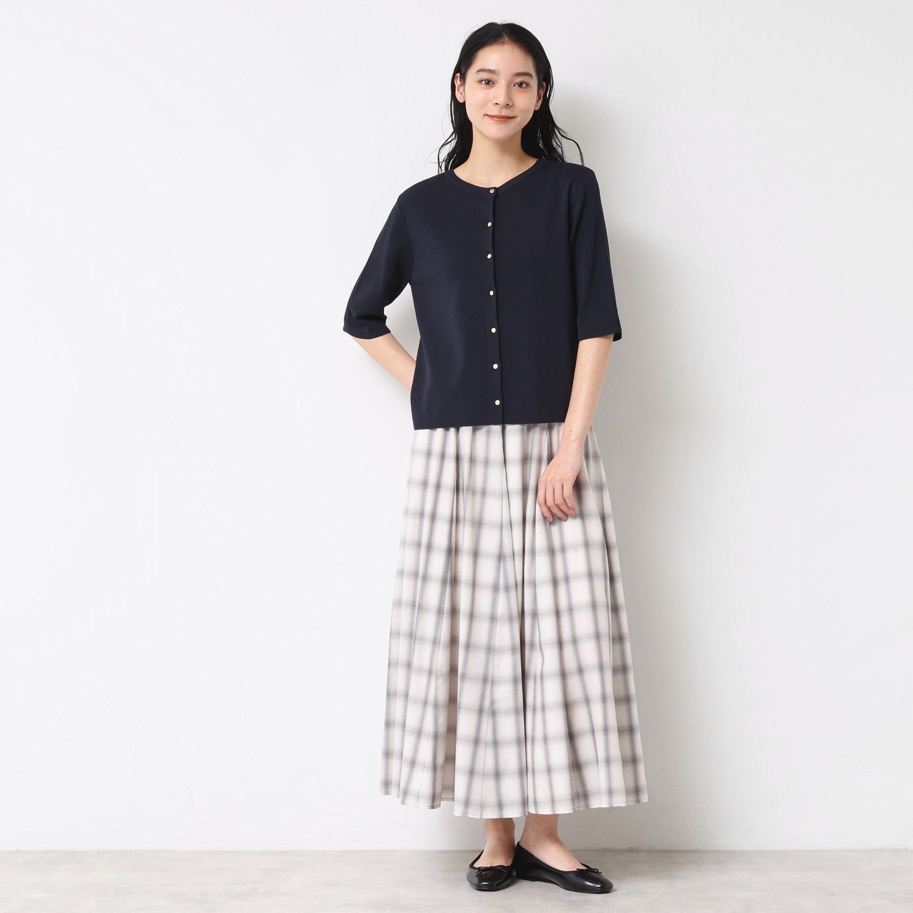 Dessin「【UVカット/洗える】2WAY五分袖カーディガン」|ニット・セーター|