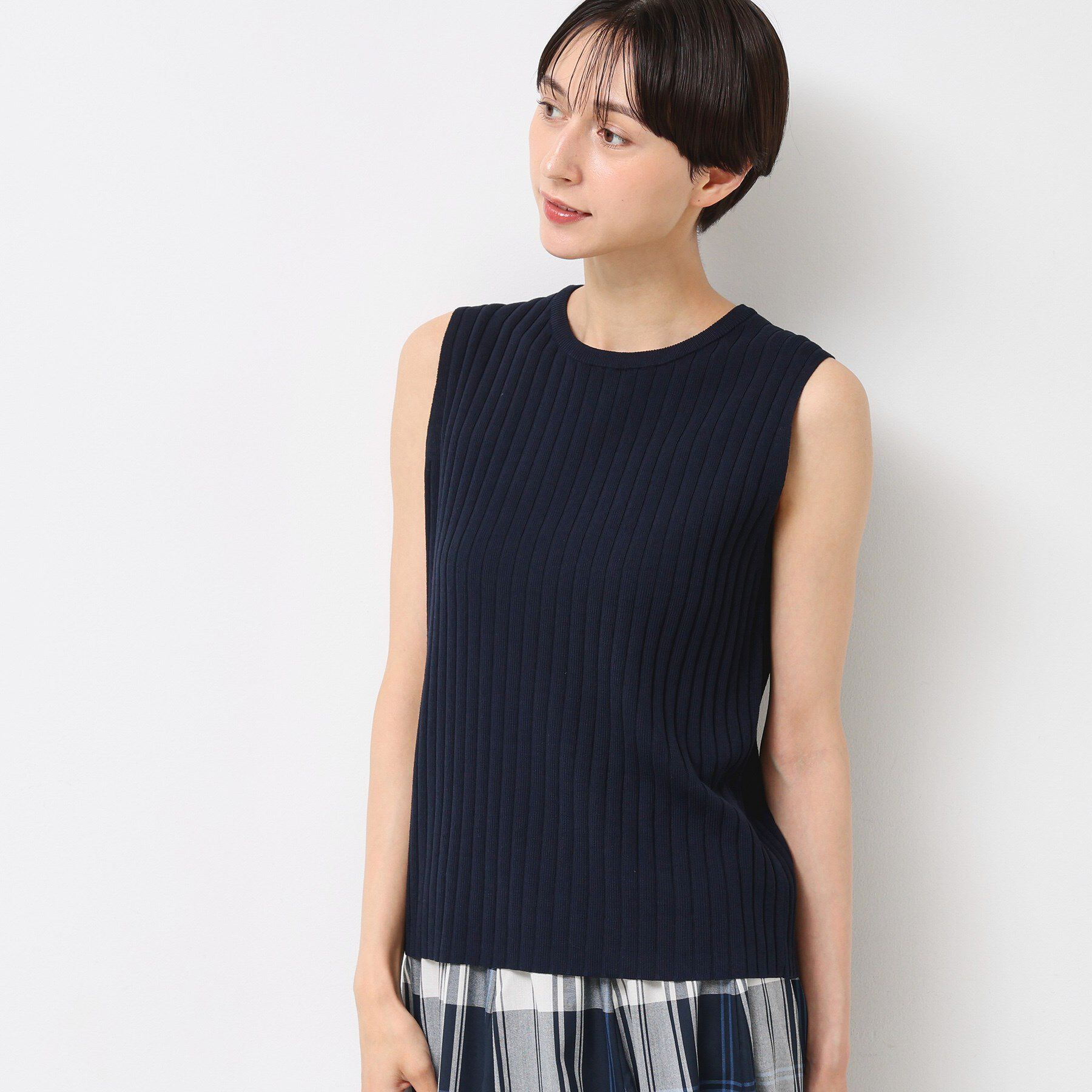 Dessin「【洗える】リブノースリーブニット」|ニット・セーター|