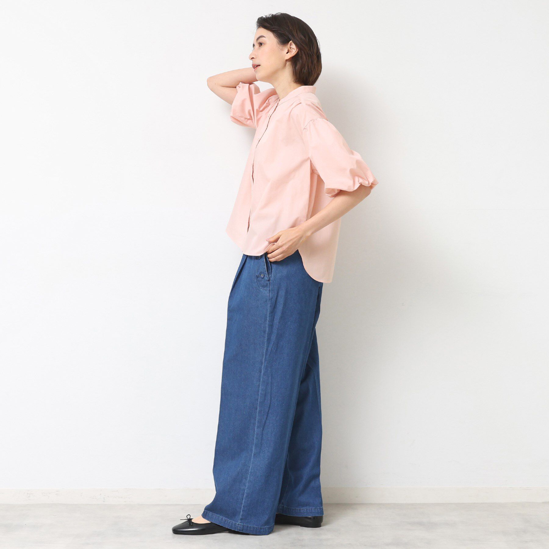 Dessin「【洗える】バルーンスリーブバッグギャザーブラウス」|シャツ・ブラウス|