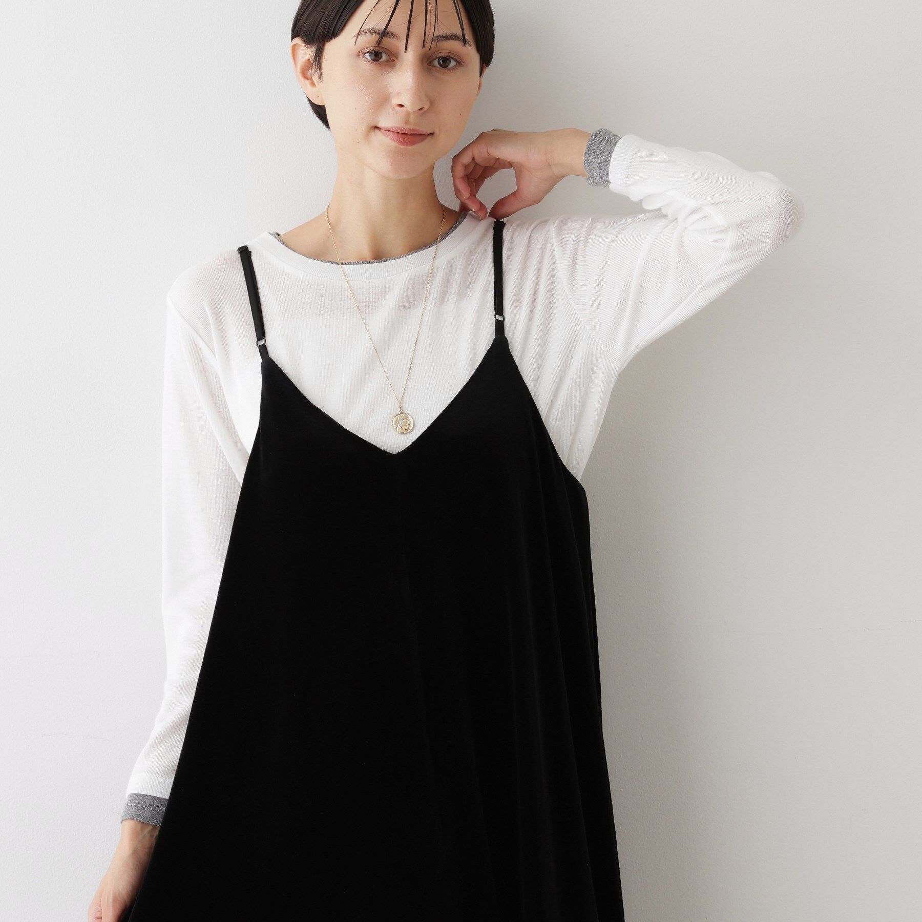 Dessin「【前後2WAY/洗える】ベロアワンピース」|ワンピース|