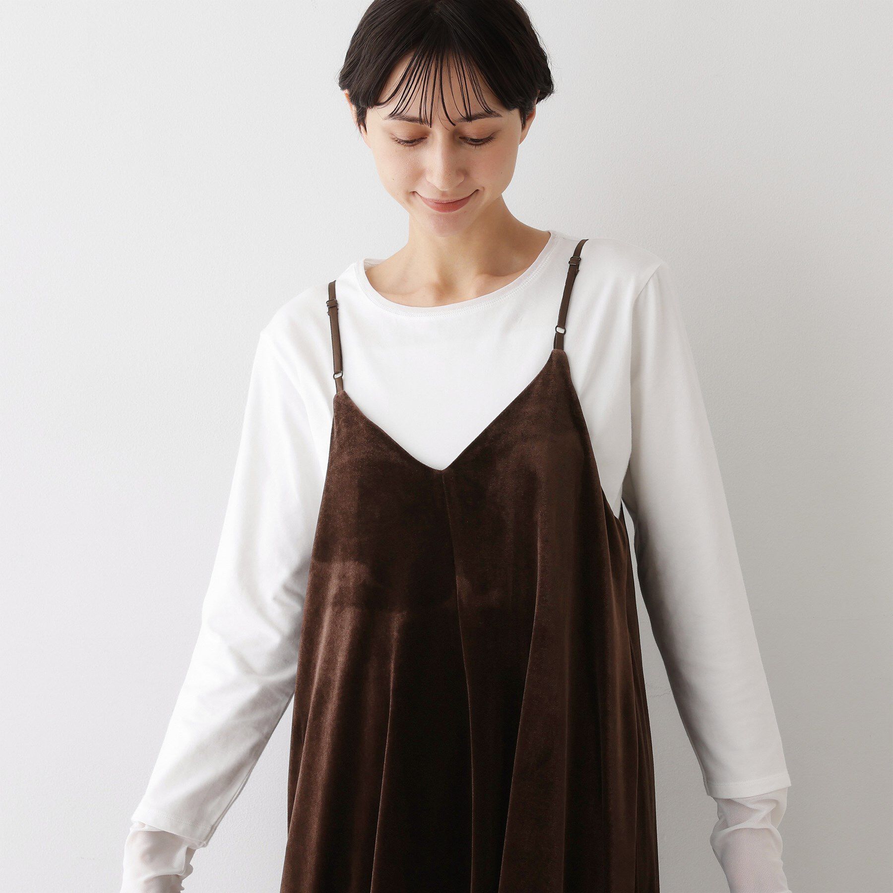 Dessin「【前後2WAY/洗える】ベロアワンピース」|ワンピース|