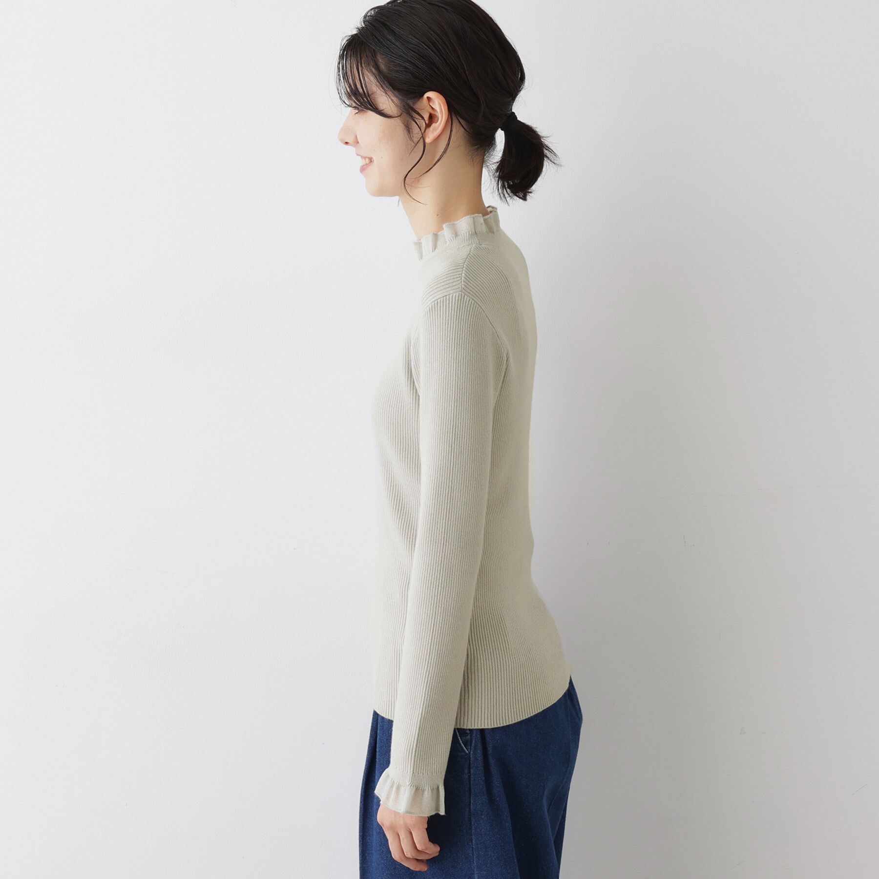 Dessin「【洗える】オーガンジーフリルニット」|ニット・セーター|