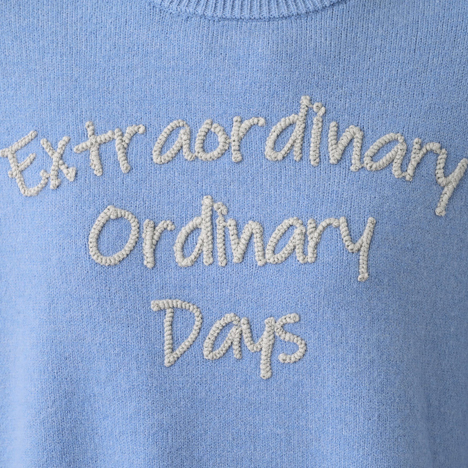 Dessin「【洗える】ペイント風刺繍入り配色ラインニット」|ニット・セーター|