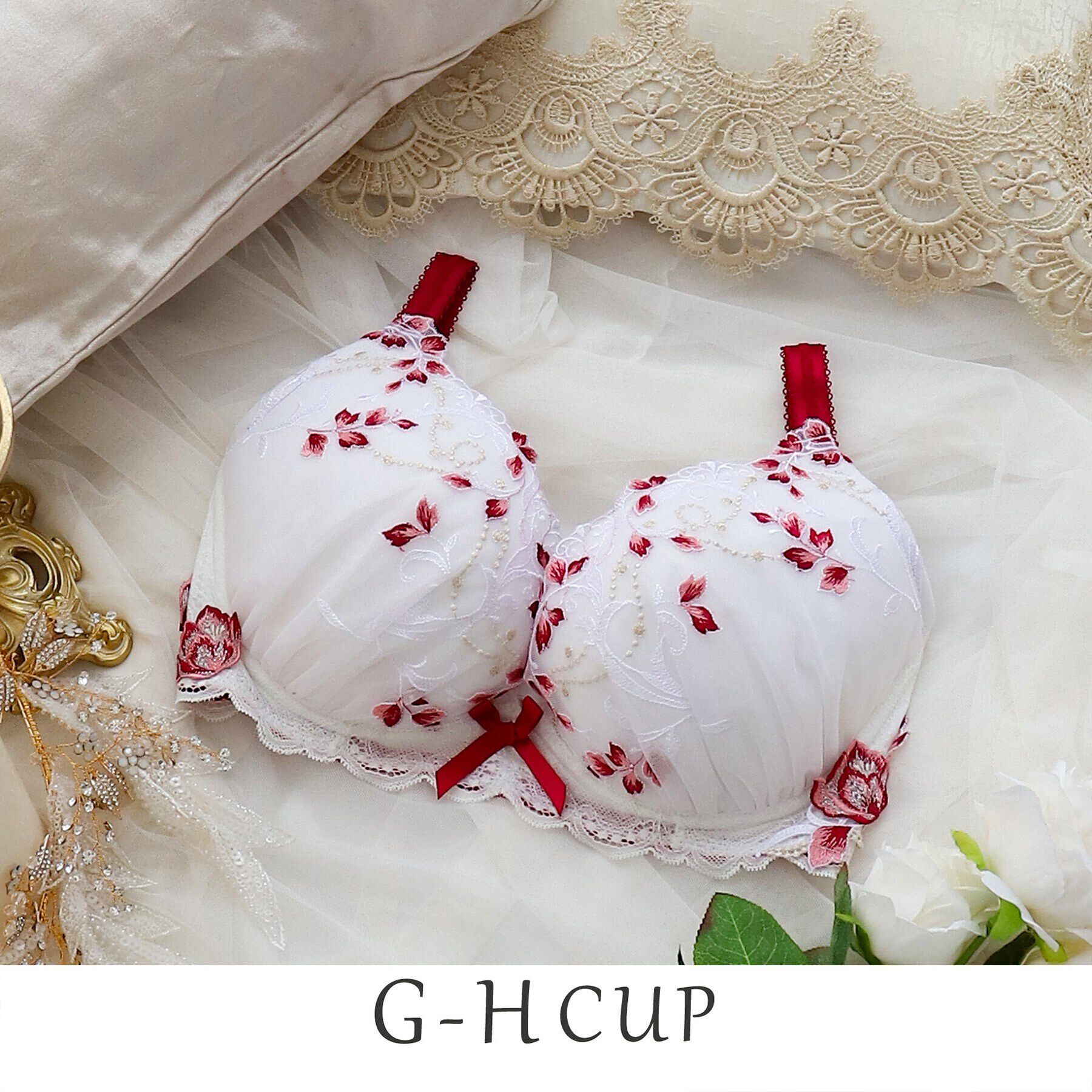 Risa Magli「アナベル ブラジャー」|インナー|レッド(060)