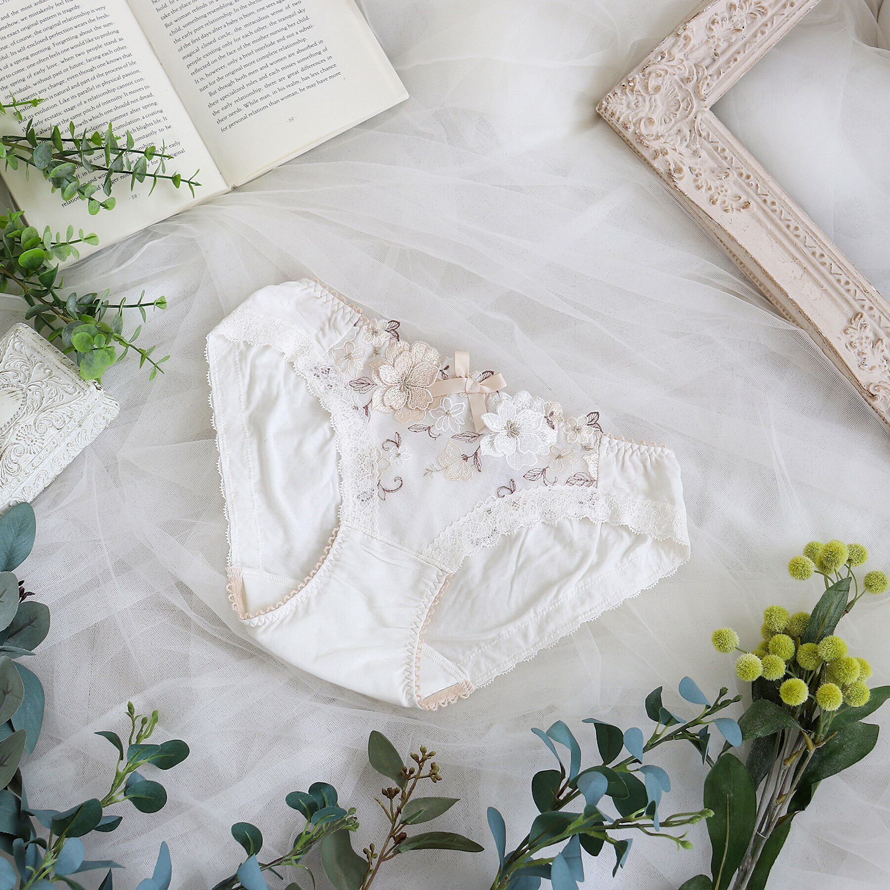 Risa Magli「アイヴィー サニタリーショーツ」|インナー|アイボリー(004)