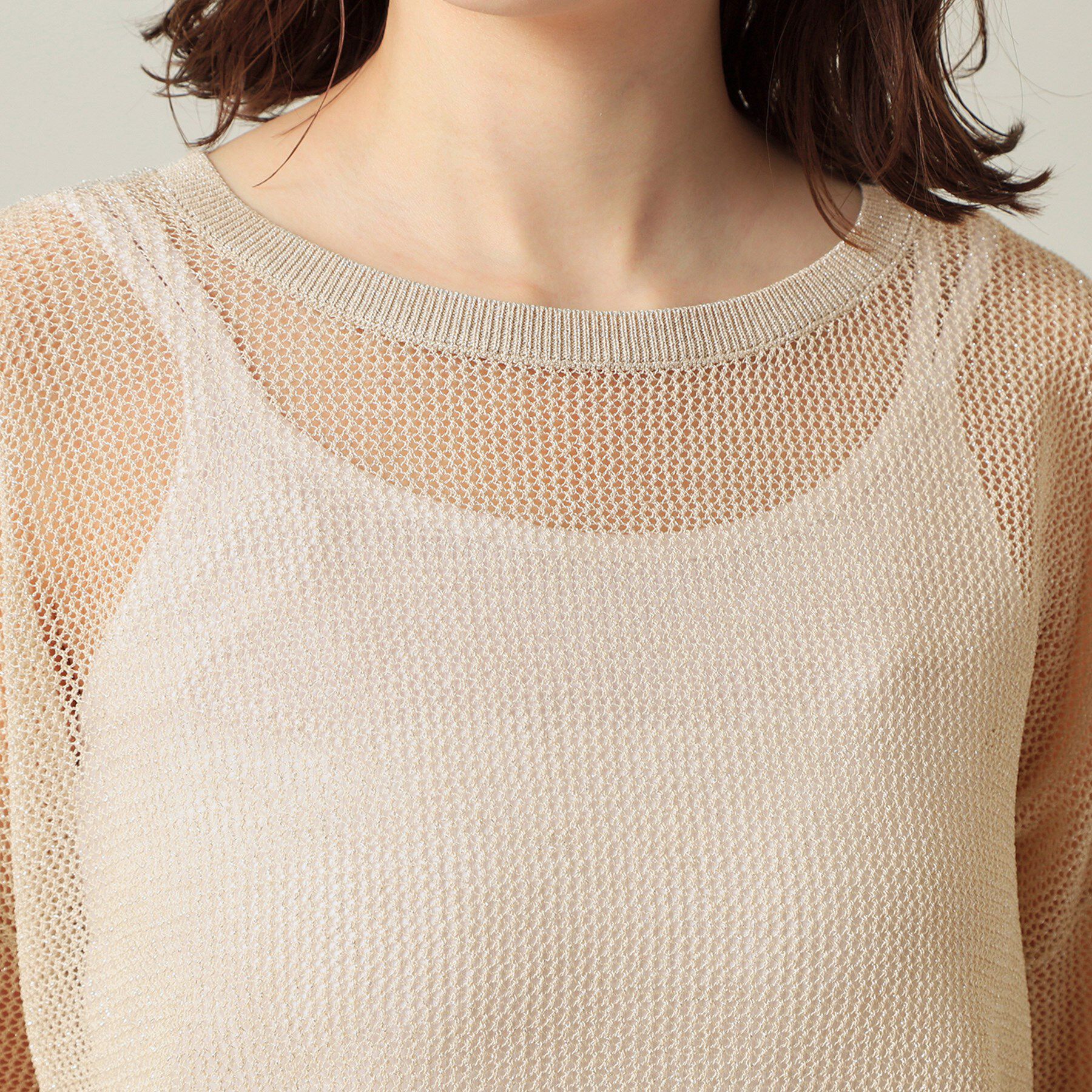 ITS&rsquo;DEMO「【手洗い可】ラメメッシュニット」|ニット・セーター|