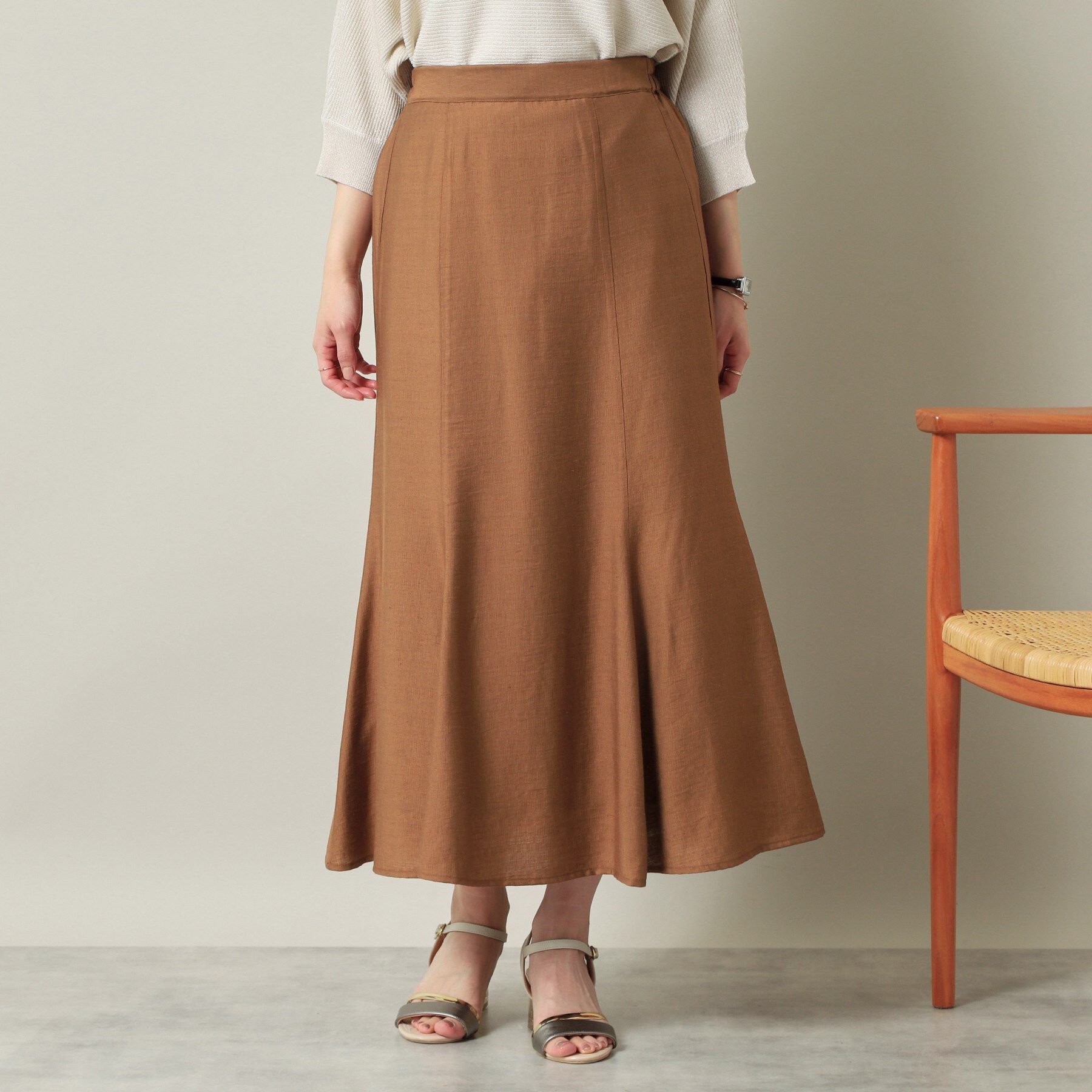 ITS&rsquo;DEMO「【ウエストゴム／洗濯機OK】リネン混マーメイドスカート」|スカート|