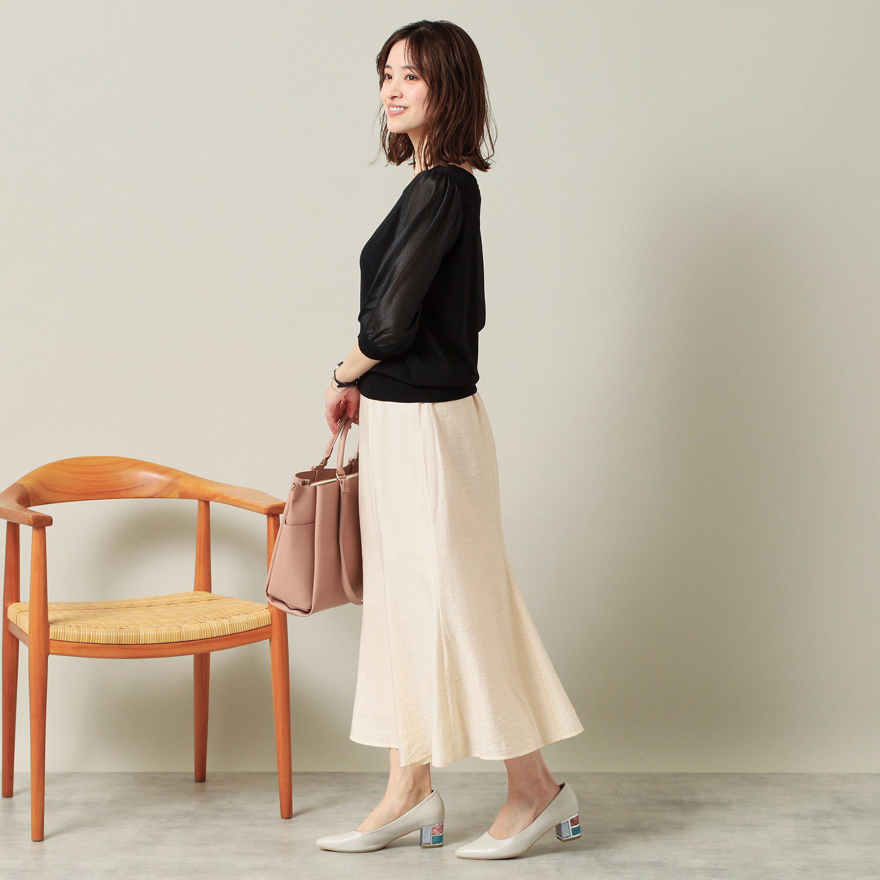 ITS&rsquo;DEMO「【ウエストゴム／洗濯機OK】リネン混マーメイドスカート」|スカート|