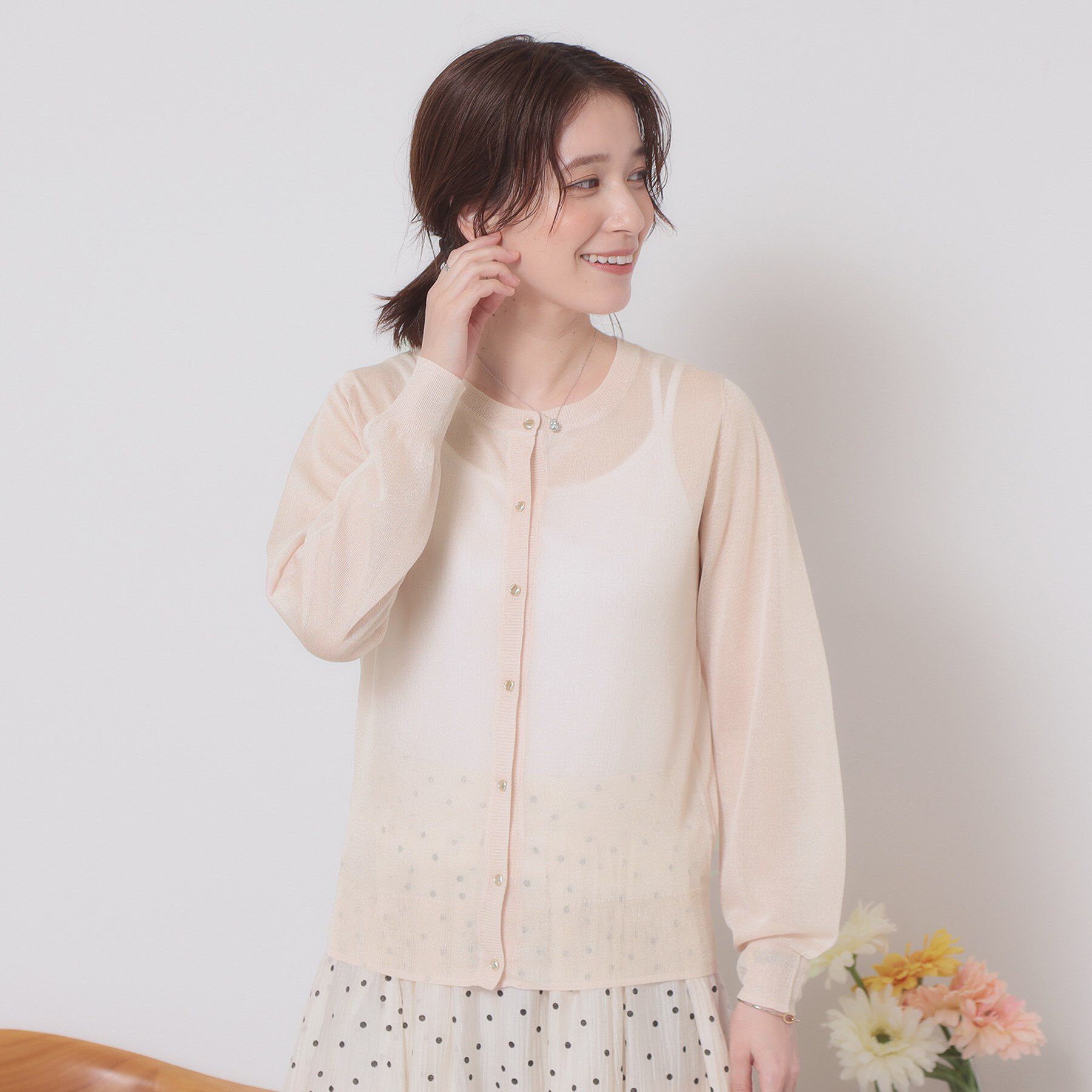 ITS&rsquo;DEMO「【定番人気／手洗い可／M・L展開】ラメクルーカーデ」|カーディガン|