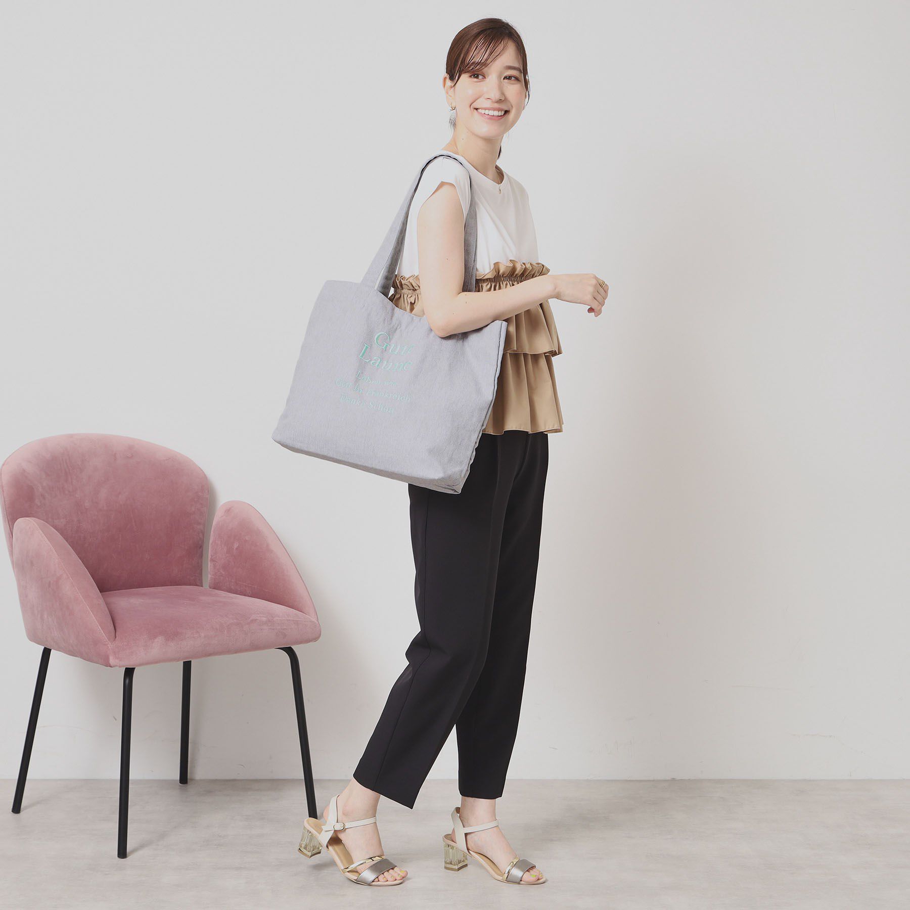 ITS&rsquo;DEMO「【A4対応】ロゴ刺繍ラージトート」|トートバッグ|