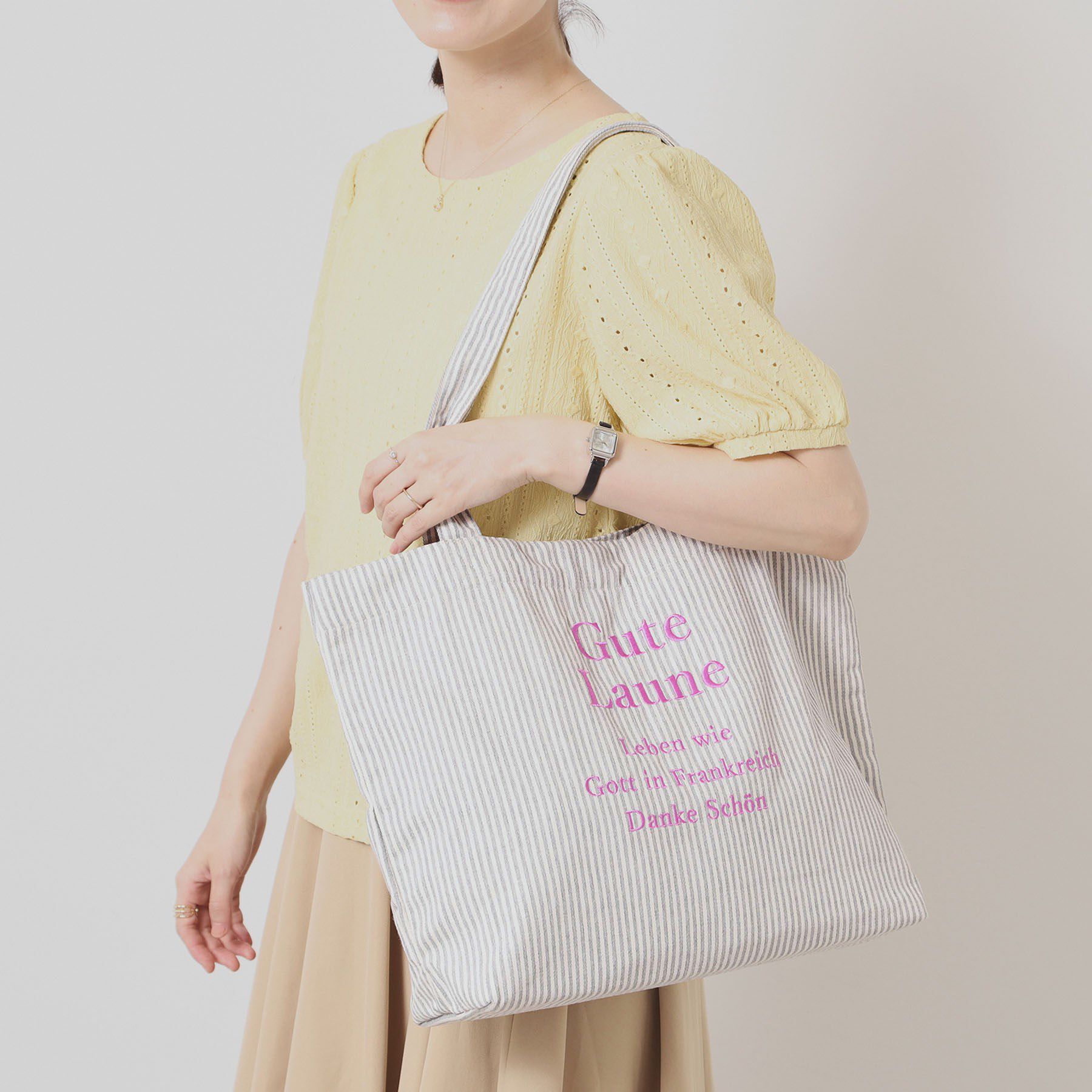 ITS&rsquo;DEMO「【A4対応】ロゴ刺繍ラージトート」|トートバッグ|