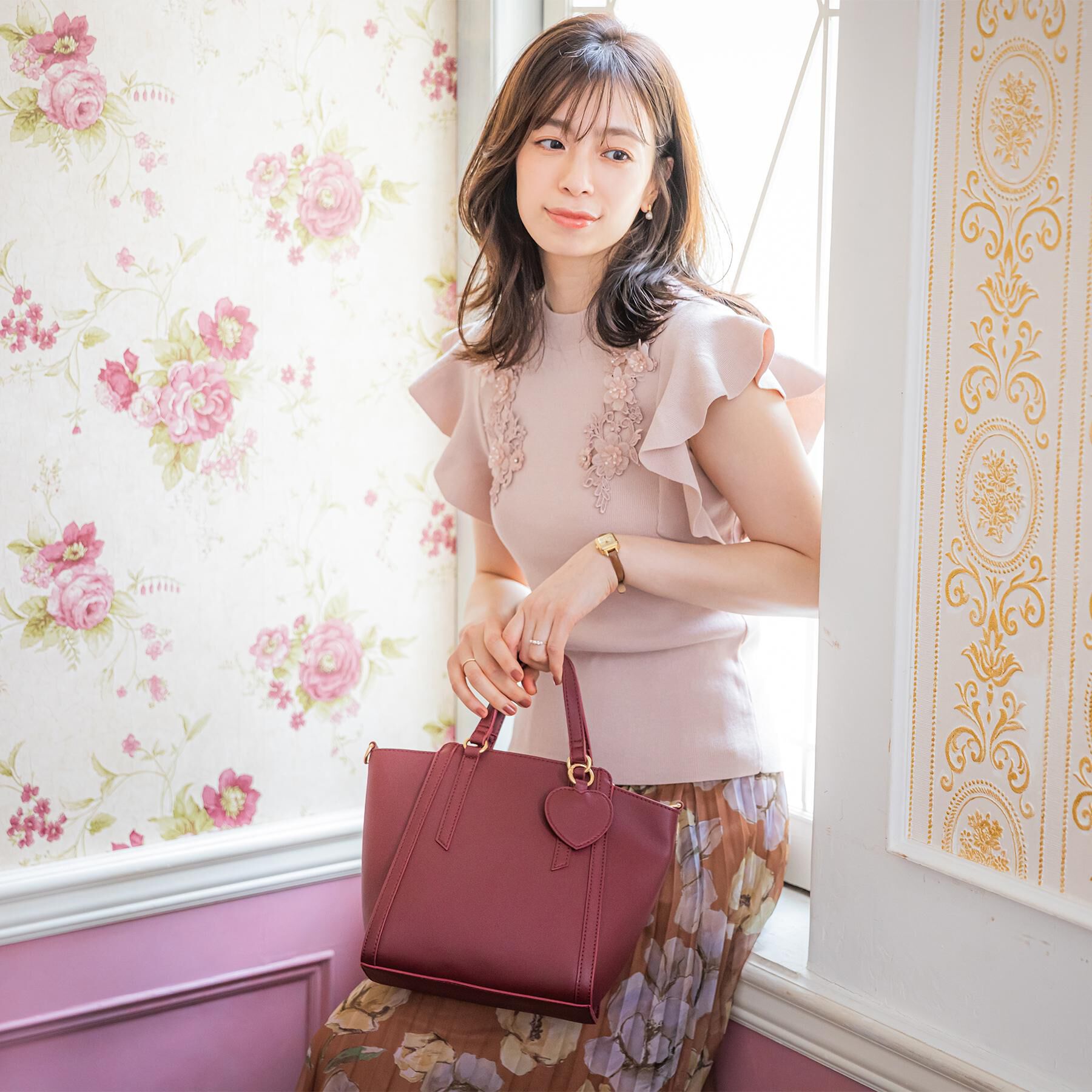 ITS&rsquo;DEMO「ミラーチャーム付き2WAYトート」|ハンドバッグ|