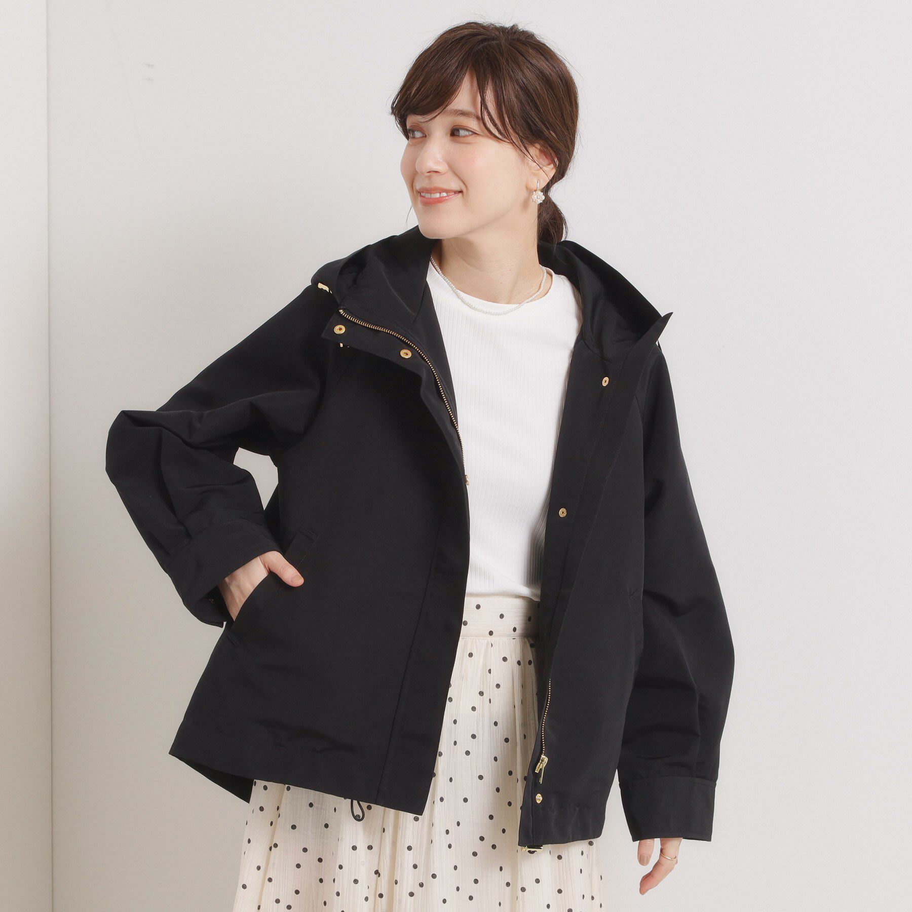 ITS&rsquo;DEMO「【撥水／花粉防止／手洗い可】キルトライナー付きマウンテンパーカー」|ブルゾン・スタジャン|ブラック(019)